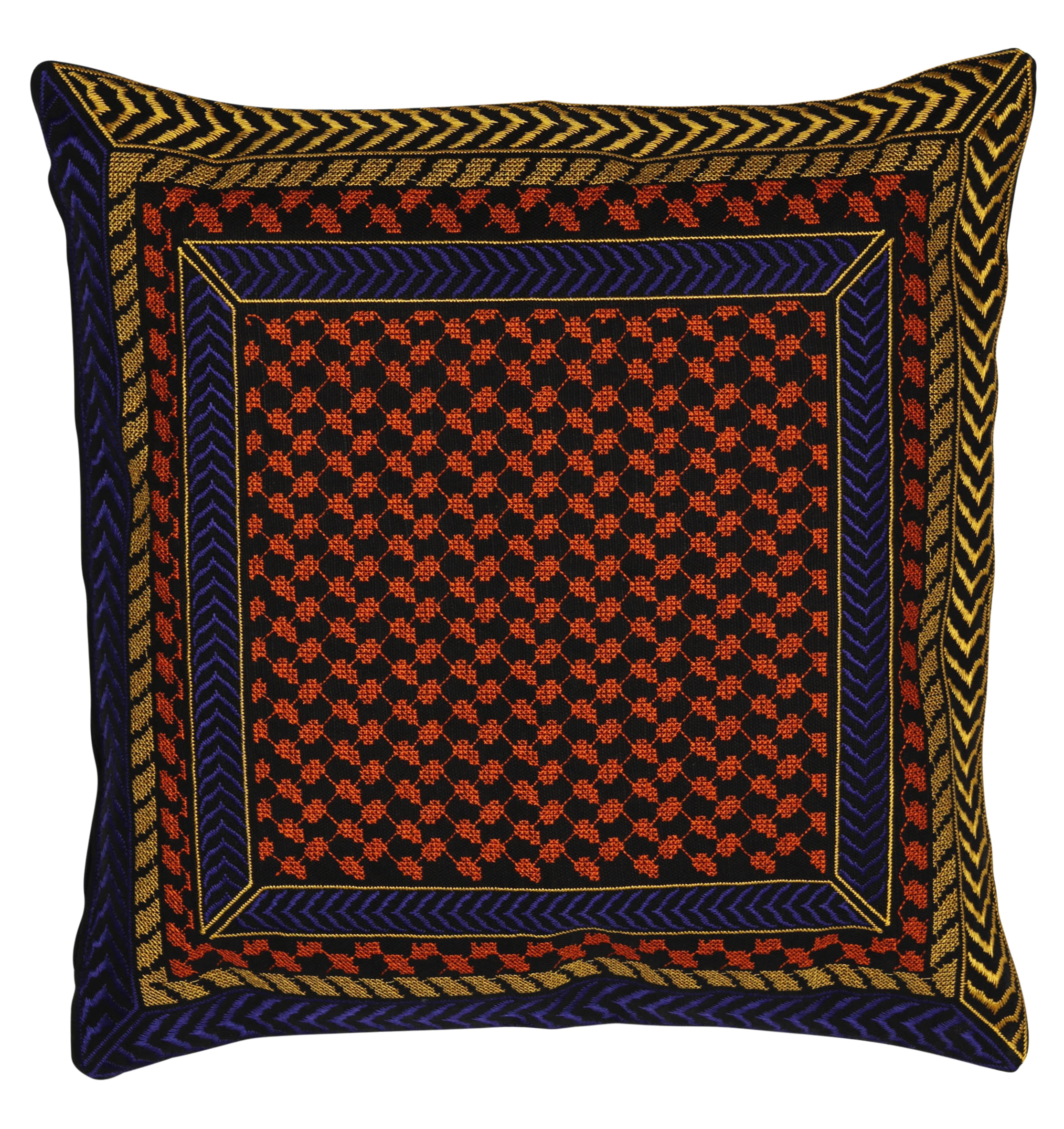 Lala Berlin Cushion Criada Multicolored Stitched Kufiya