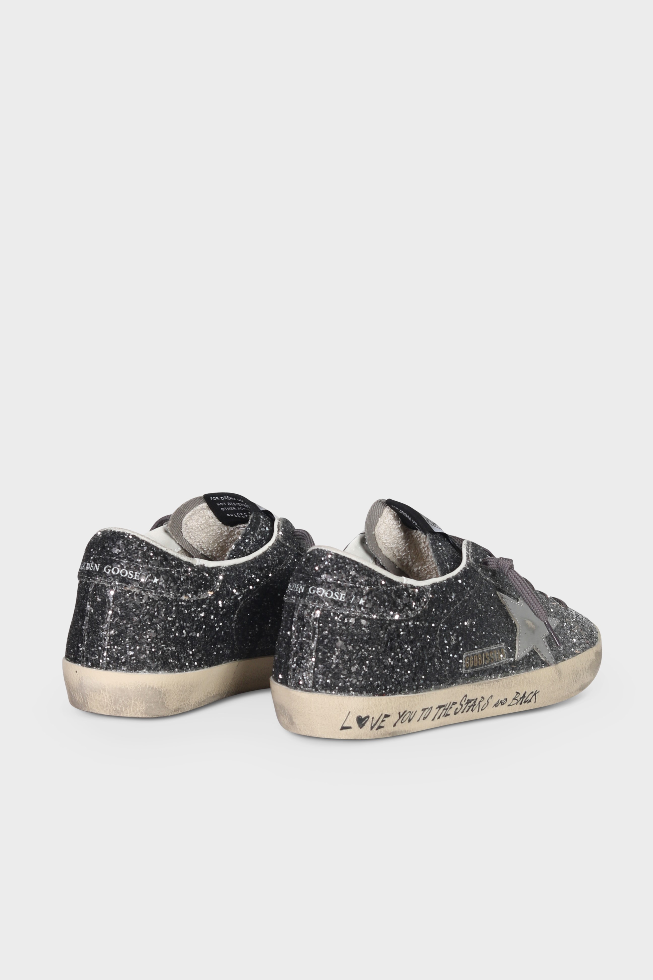 GOLDEN GOOSE Super-Star Glitter in Silver/Black
