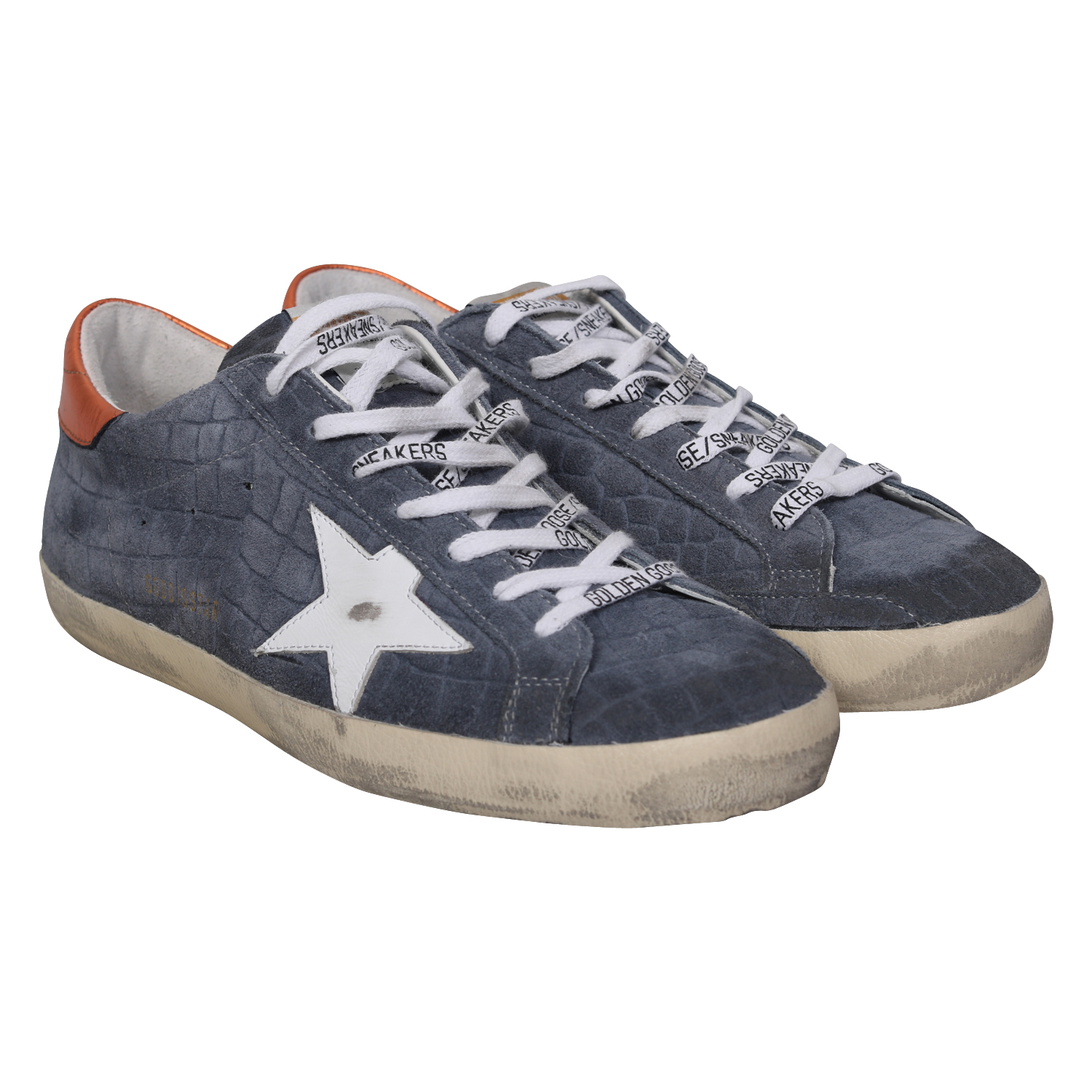 Golden Goose Sneaker Superstar Cocco Print in Grey/Copper Heel