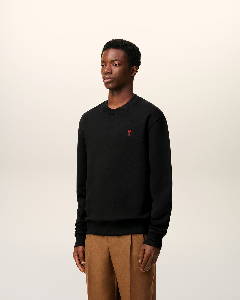 AMI PARIS de Coeur Sweatshirt in Black/Red