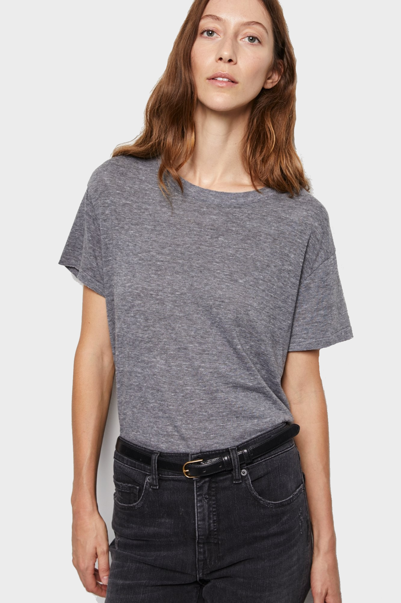 NILI LOTAN Brady T-Shirt in Heather Grey