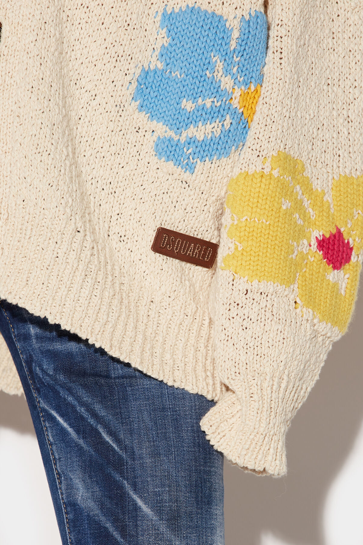 DSQUARED2 Hybiscus Oversize Cardigan in Sand