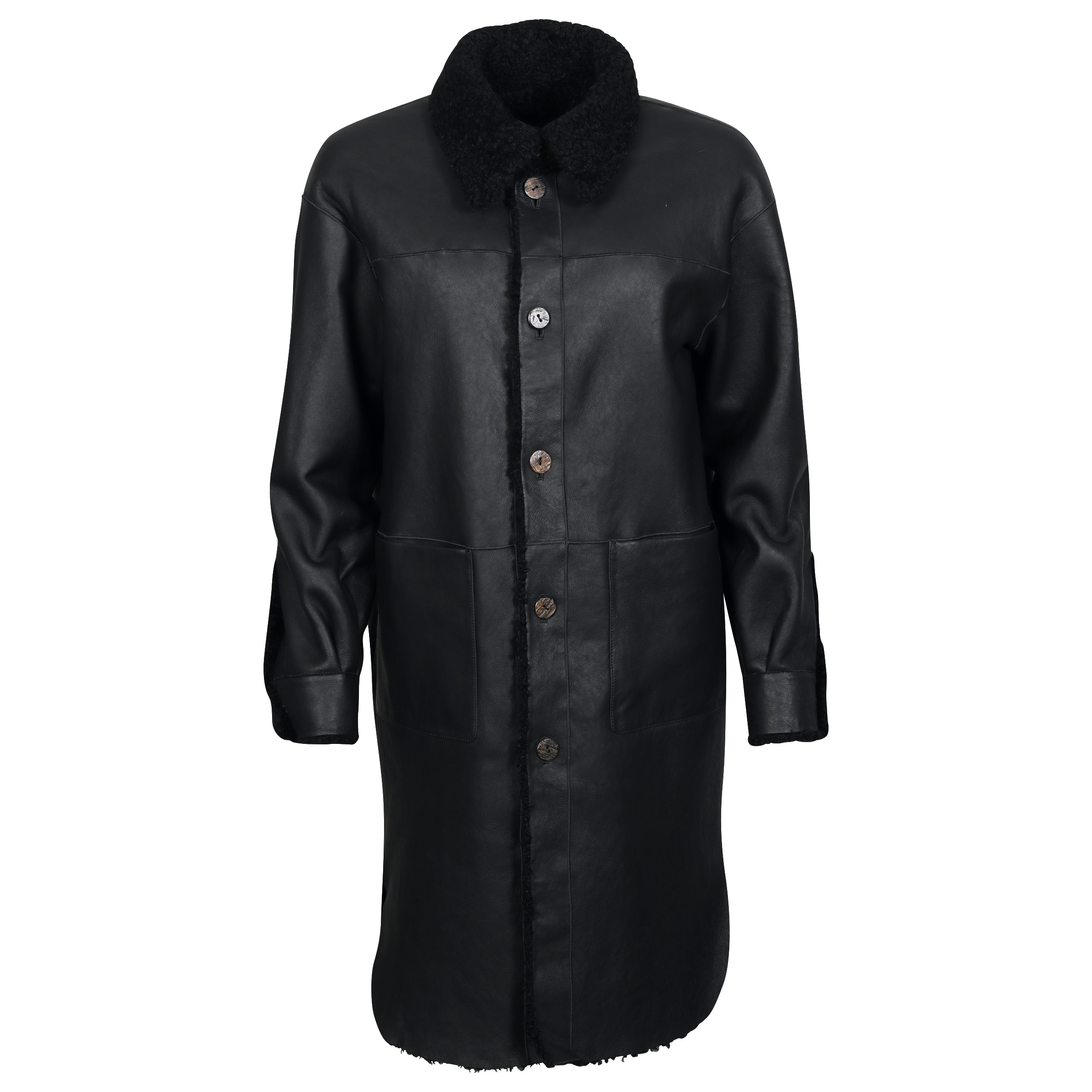Giorgio Brato Reversible Lamb Leather Coat in Black