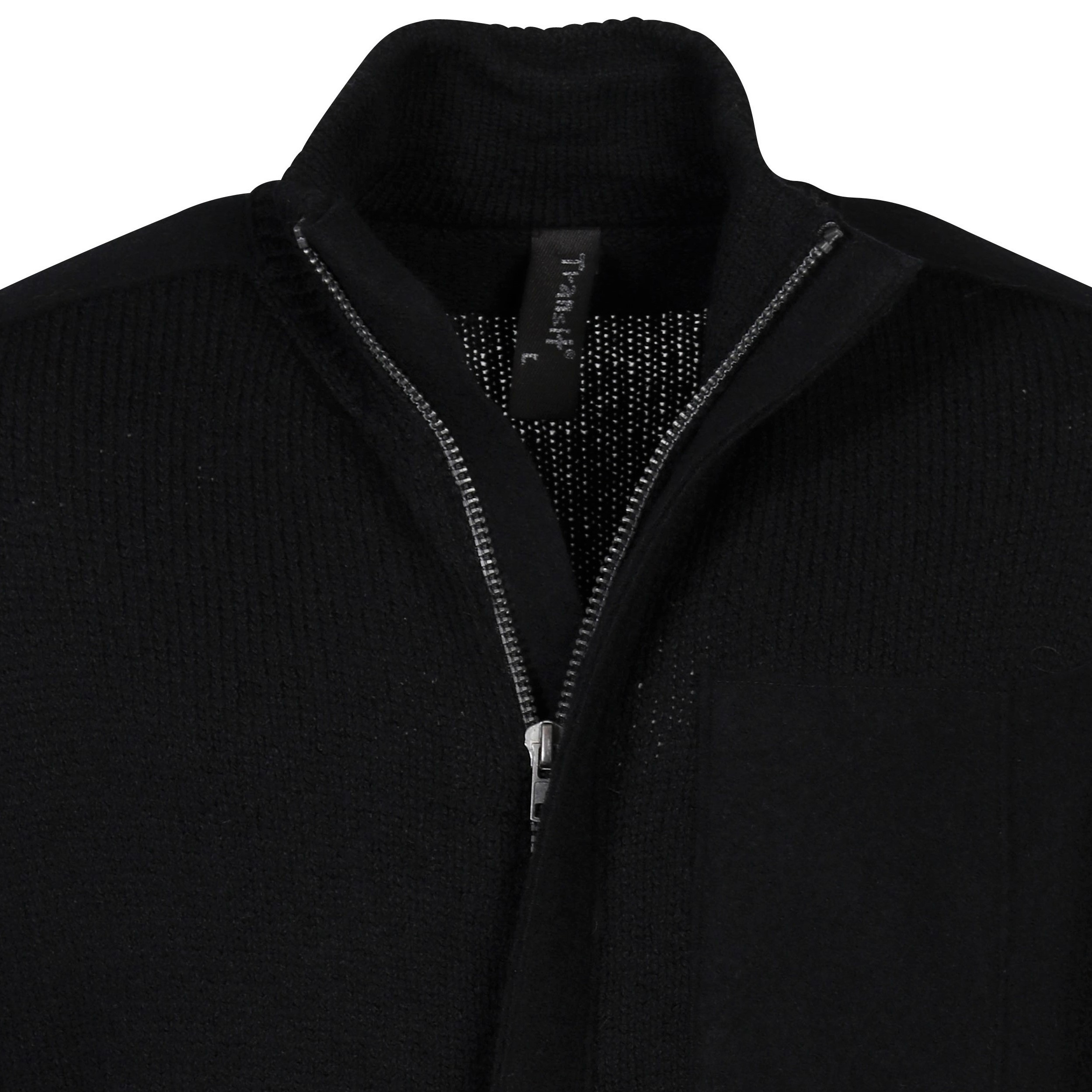 Transit Uomo Zip Knit Cardigan in Black