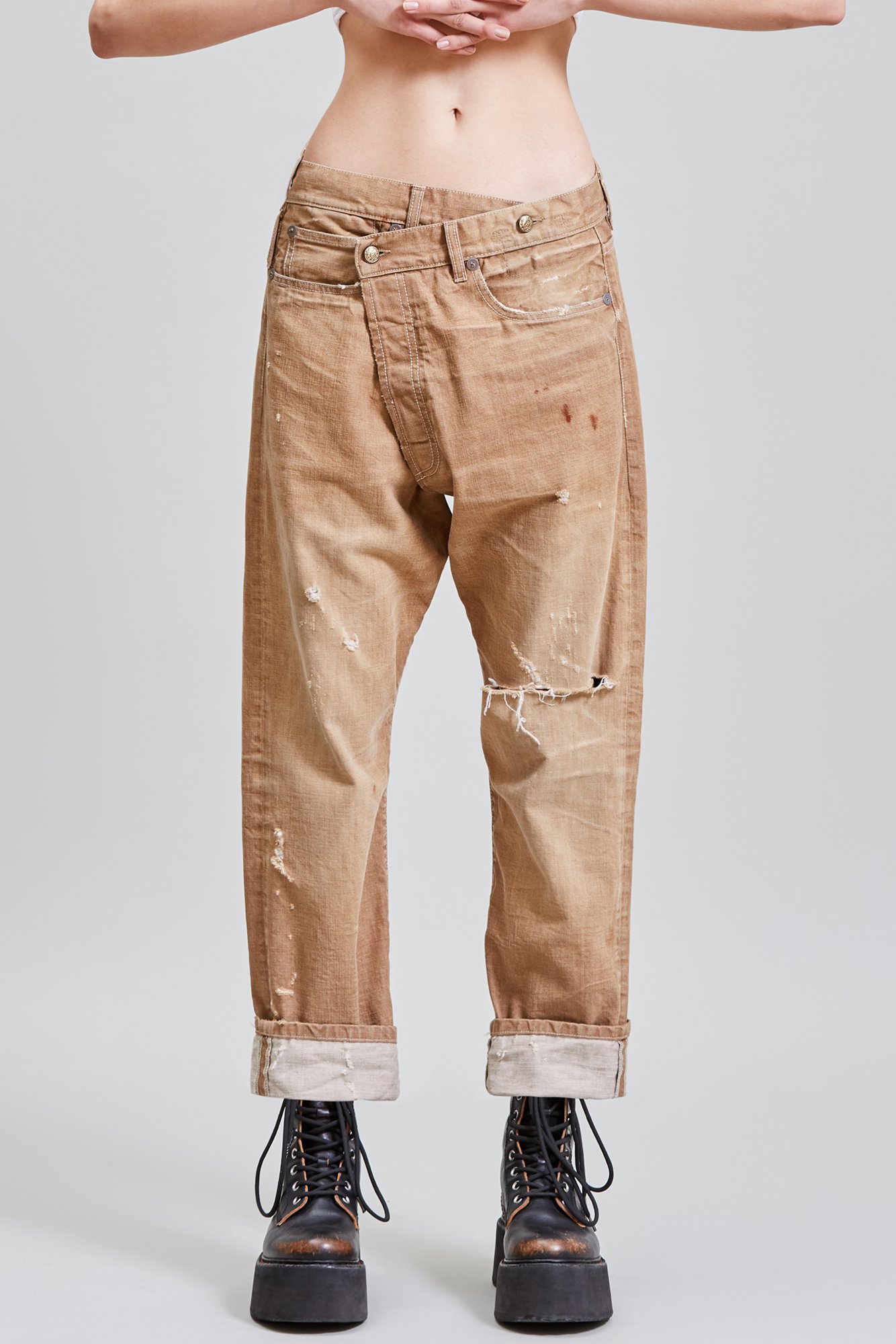 R13 Cross Over Jeans Kala Camel