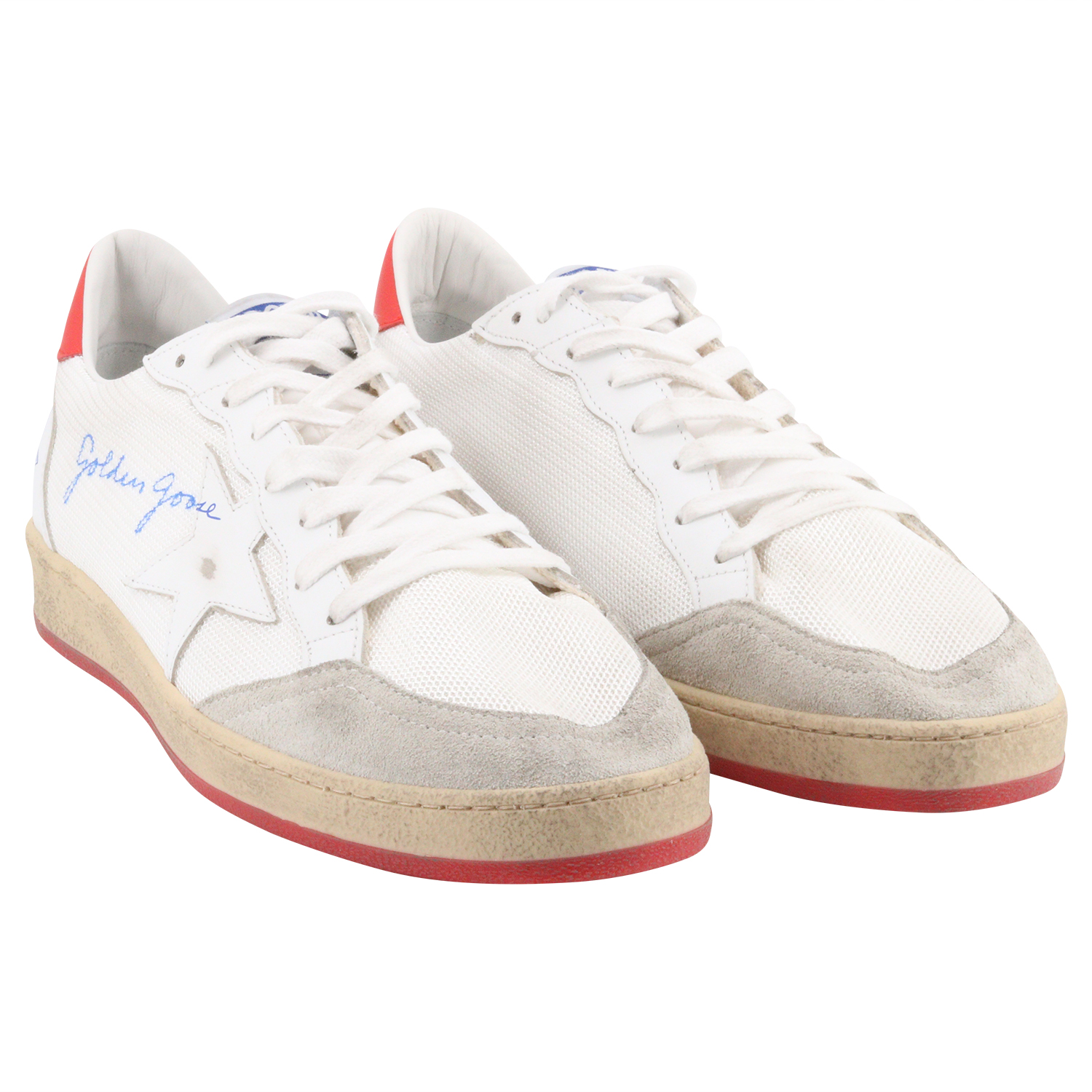 Golden Goose Sneaker Ballstar White/Ice/Cherry Red