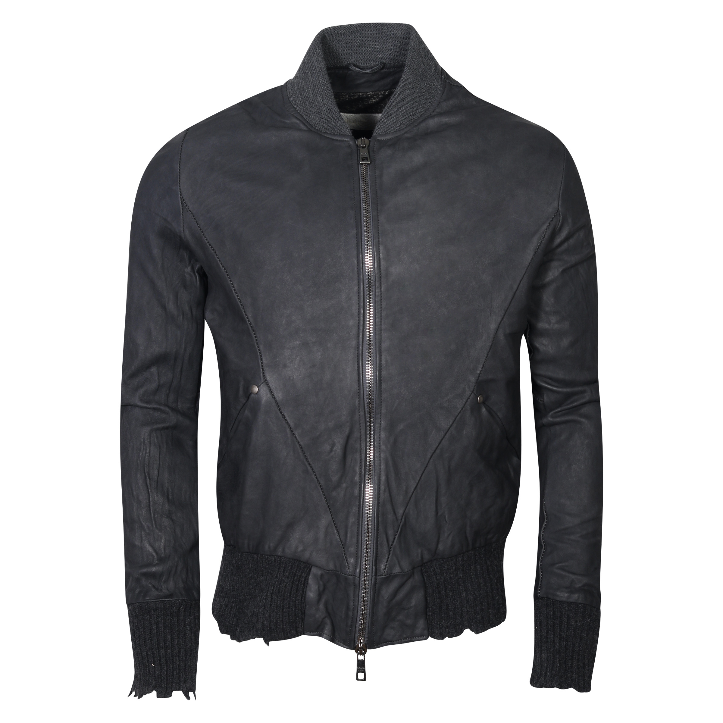 Giorgio Brato Brushed Leather Jacket Grey