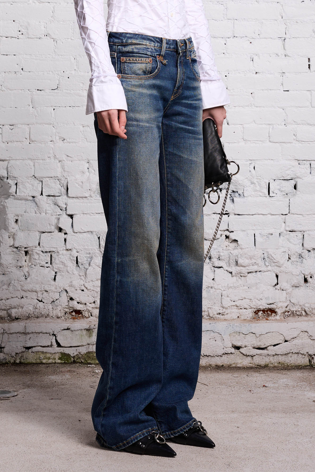 R13 Boy Flare Jeans in Ansel Blue 25