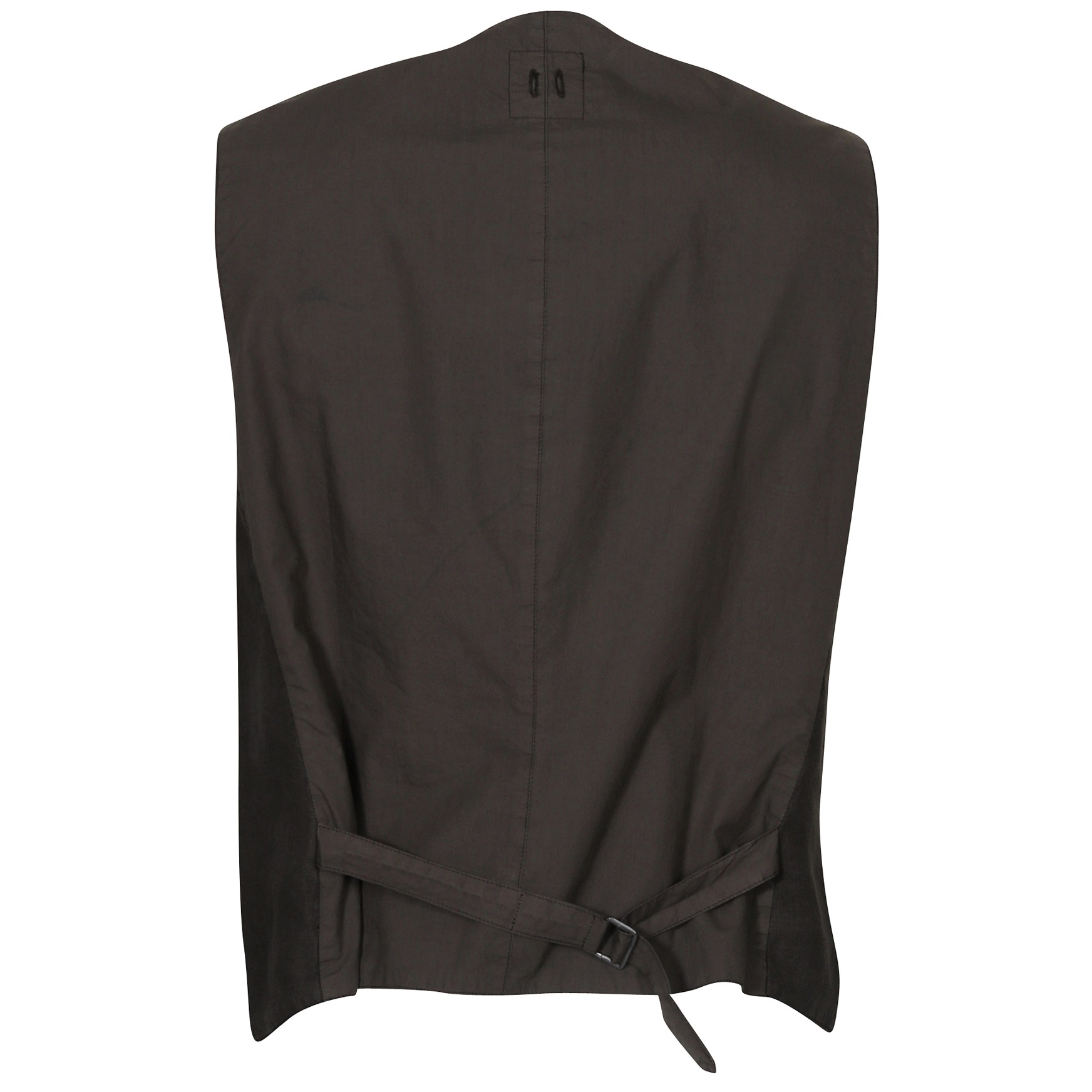 HANNES ROETHER Linen Vest in Dark Olive