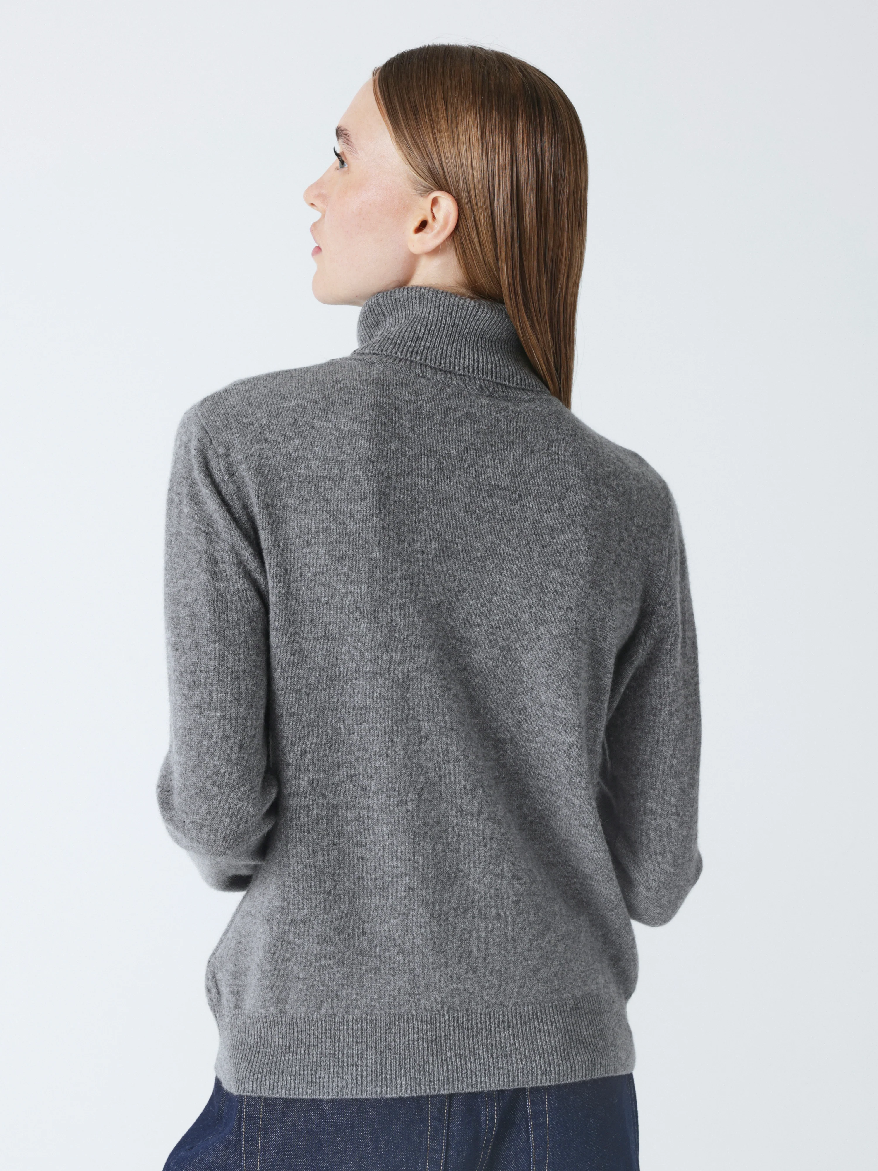 ABSOLUT CASHMERE Roll Neck Sweater in Dark Heather Grey