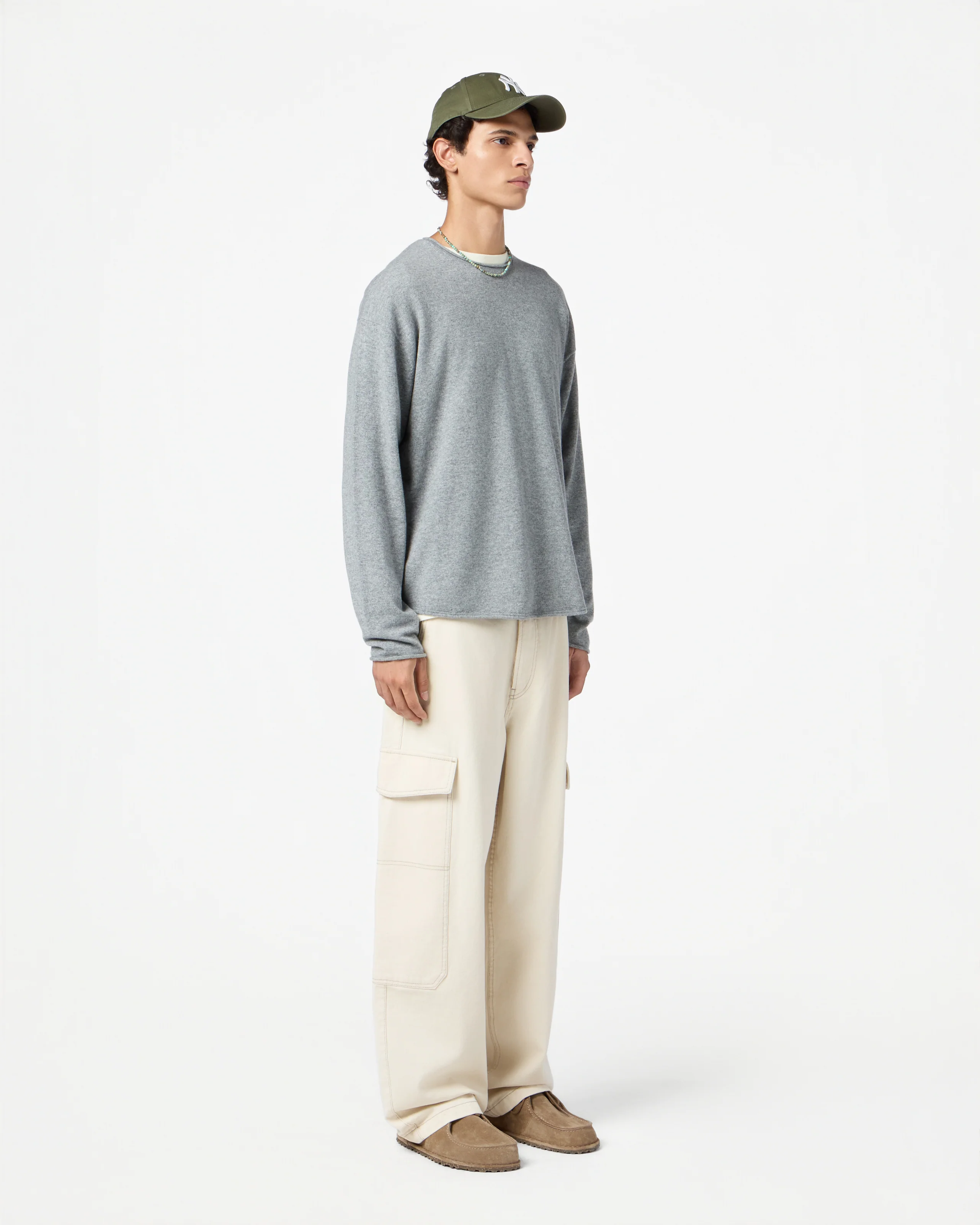 GUEST IN RESIDENCE Oversize Cashmere Pullover in Heather Grey