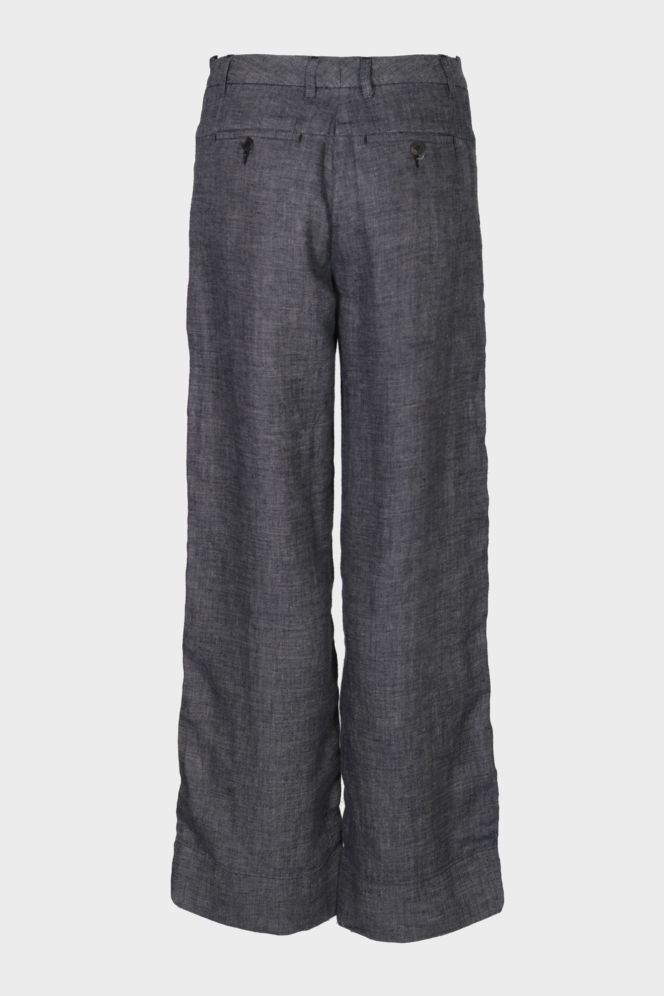 HANNES ROETHER Linen Pant in Dark Grey Melange