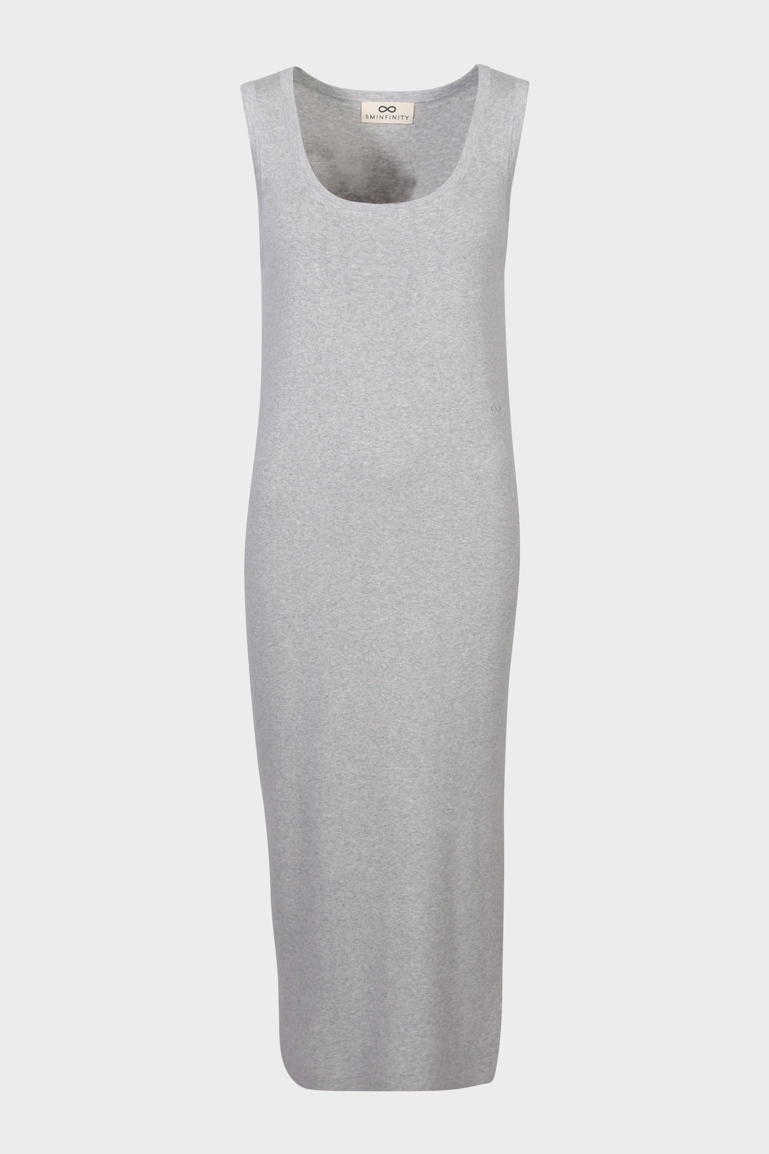 SMINFINITY Comfy Knit Maxi Tank Dress in Heather Grey