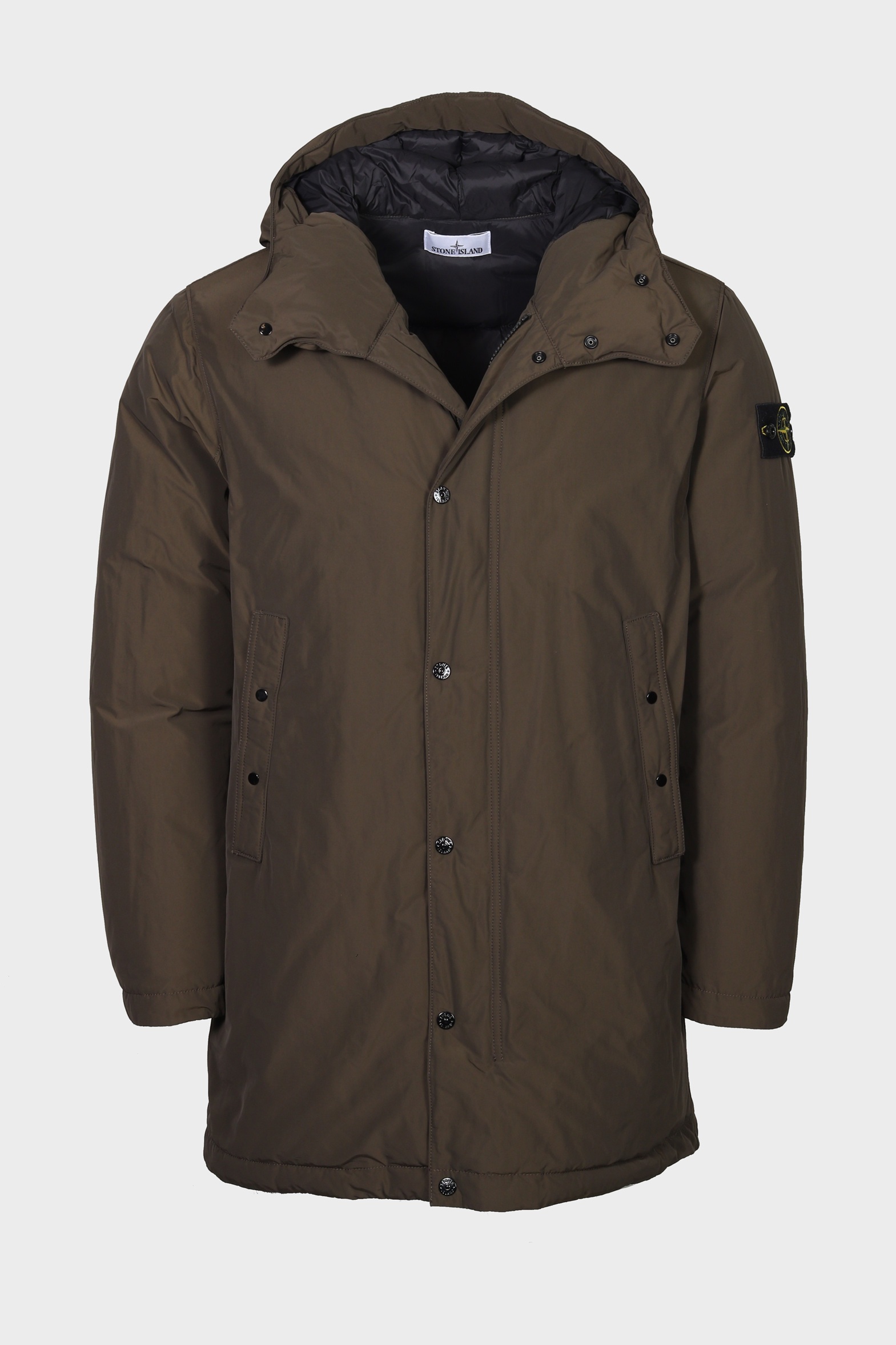 STONE ISLAND Micro Reps Hooded Parka in Dark Olive