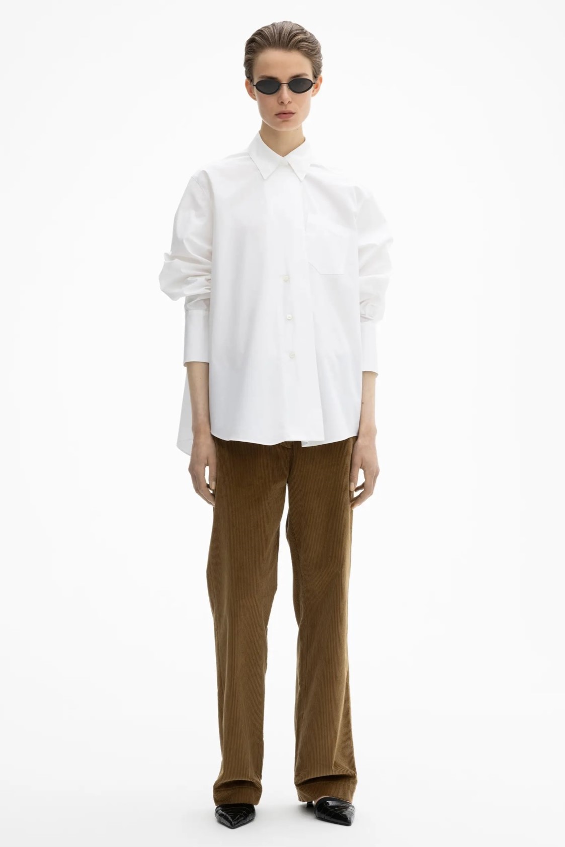 DAGMAR Asymmetric Shirt in White 40
