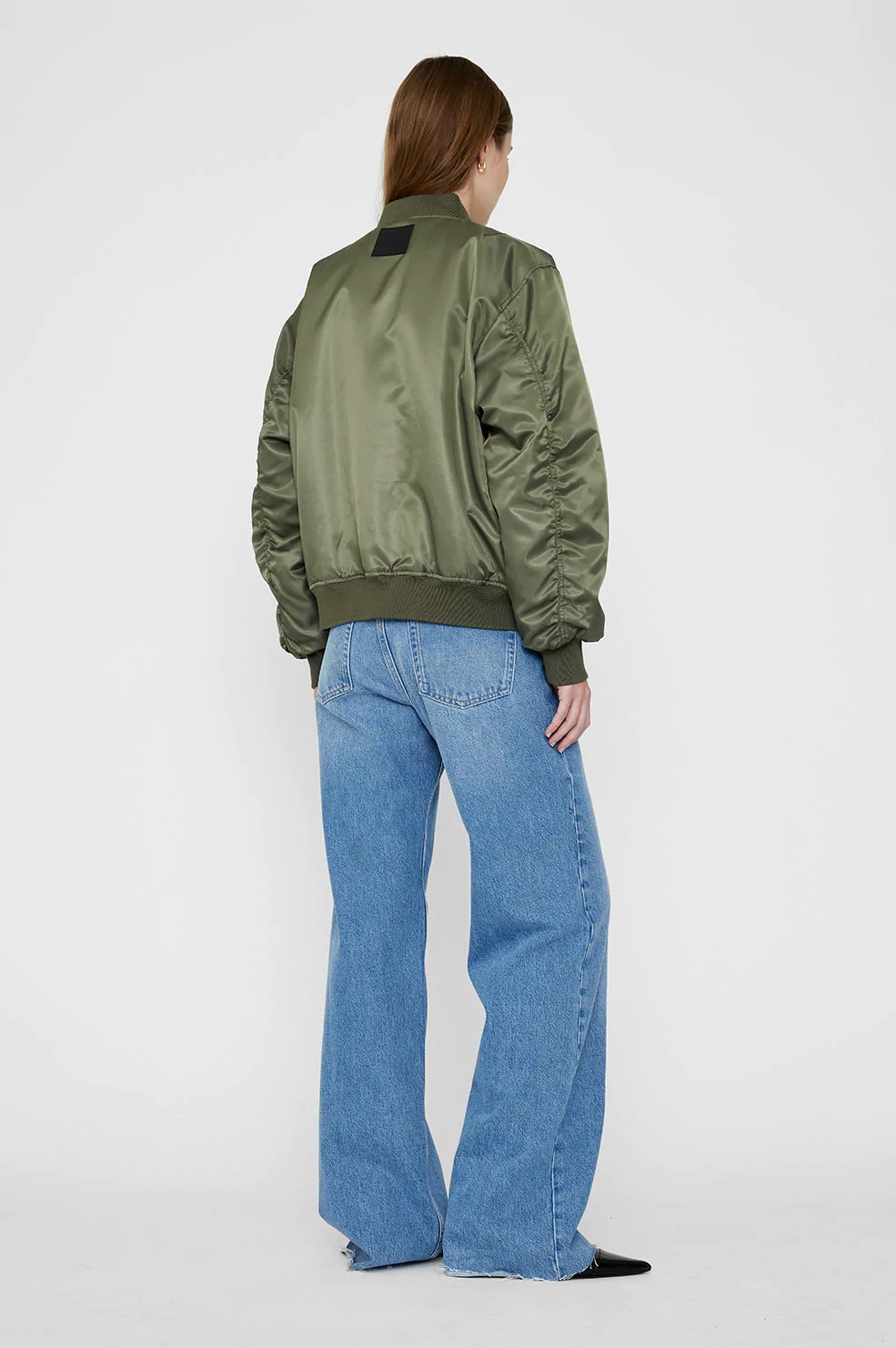 ANINE BING Leon Bomber Jacket in Army Green S