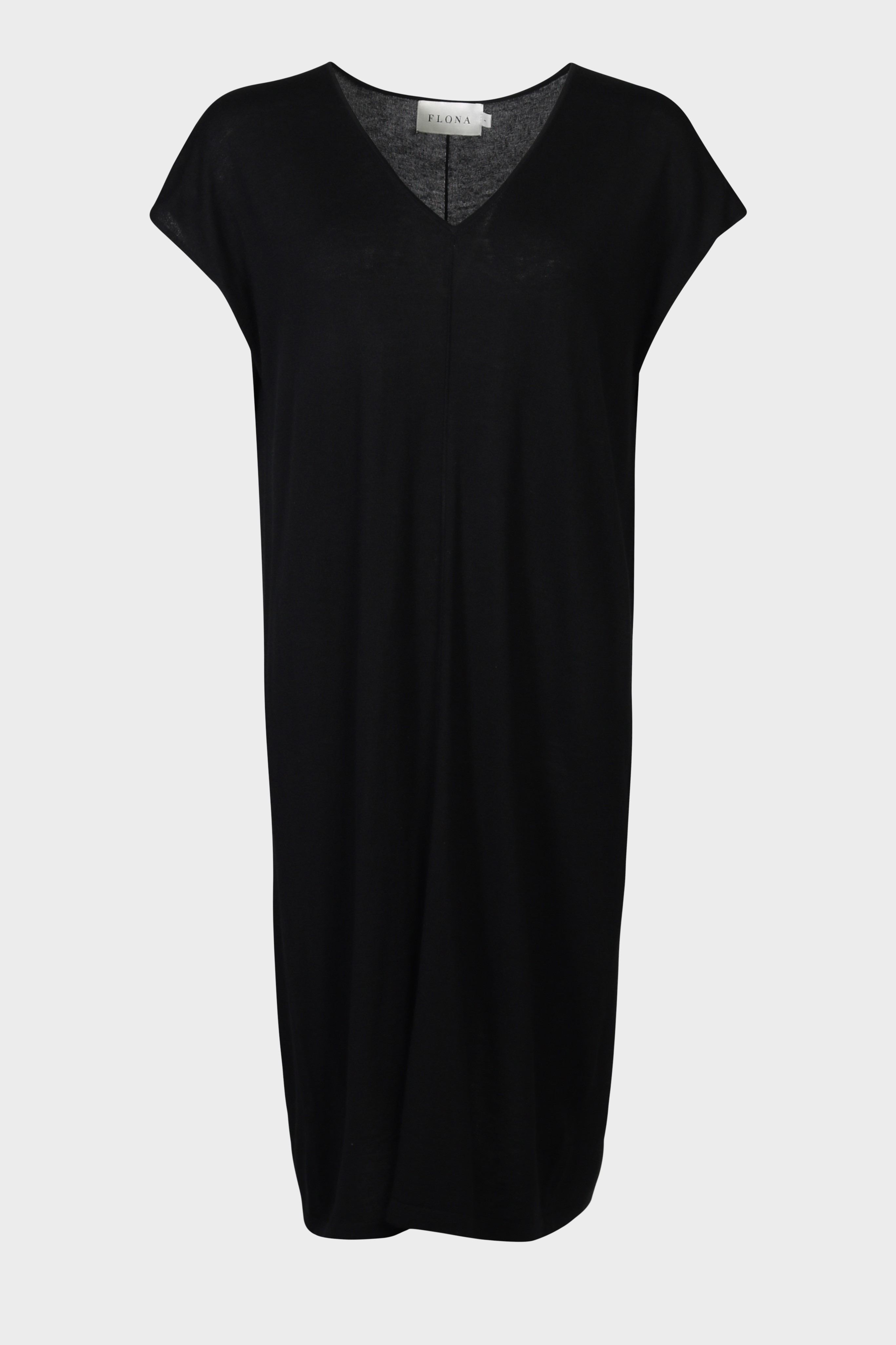 FLONA Cashmere/Silk Knit Dress in Black S