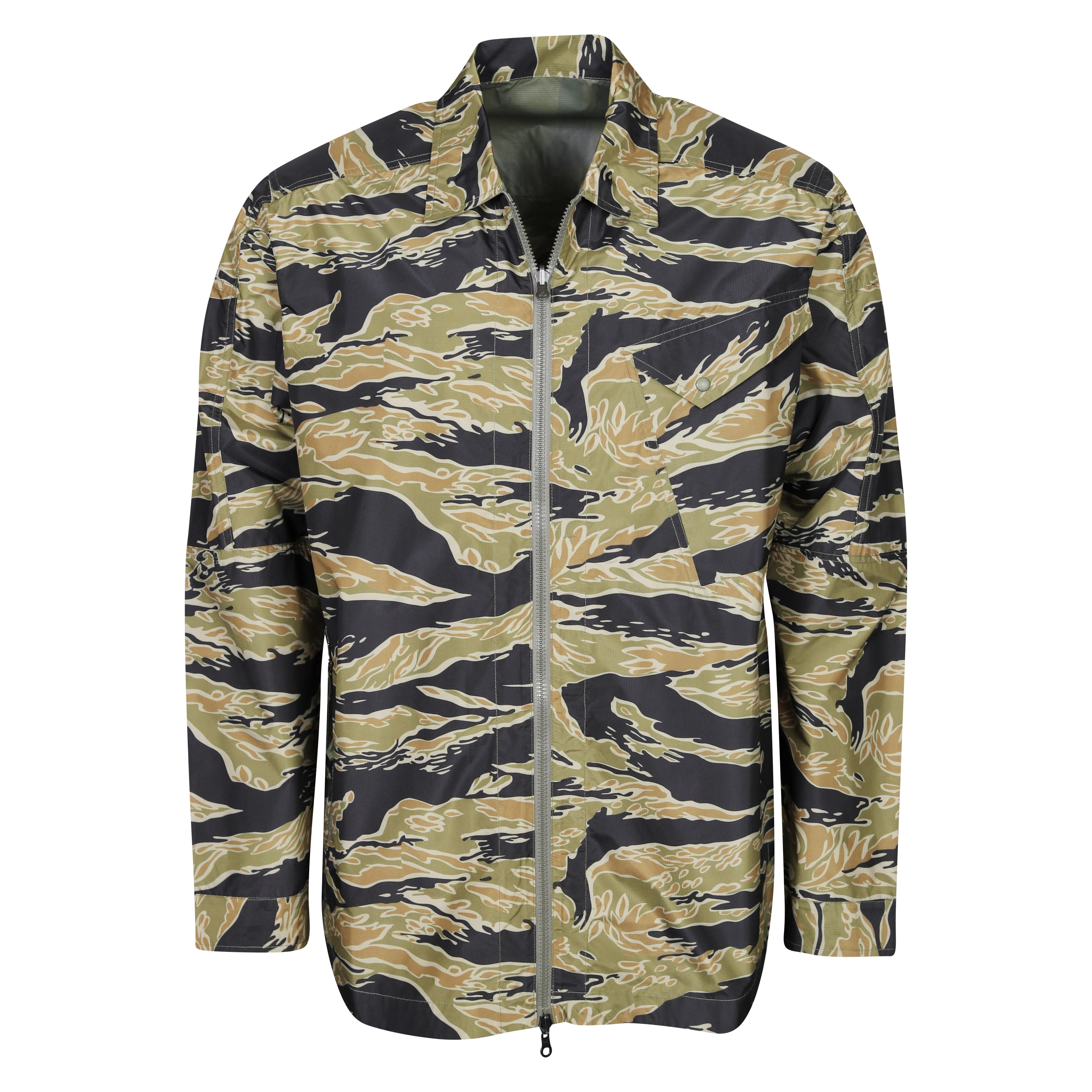 Maharishi Camo Reversible Packaway Shirt Jacket in Tigerstripe Olive