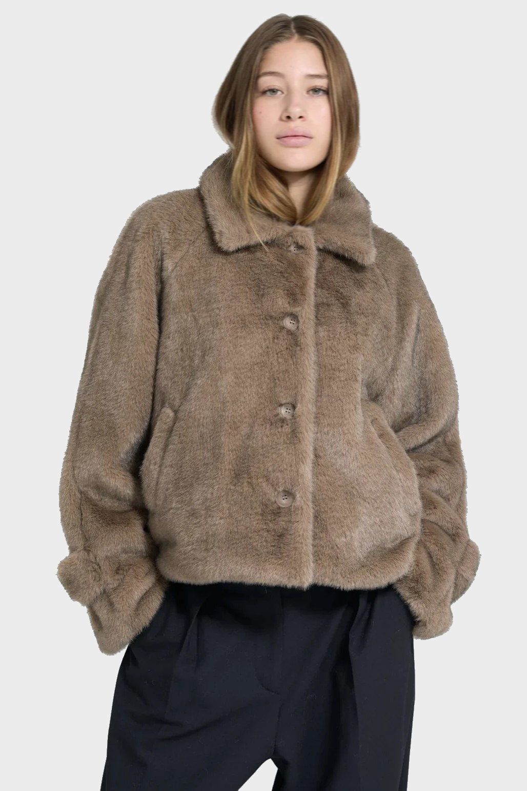 MEOTINE. Fake Fur Jacket in Light Brown MEOTINE. Fake Fur Jacket in Light Brown