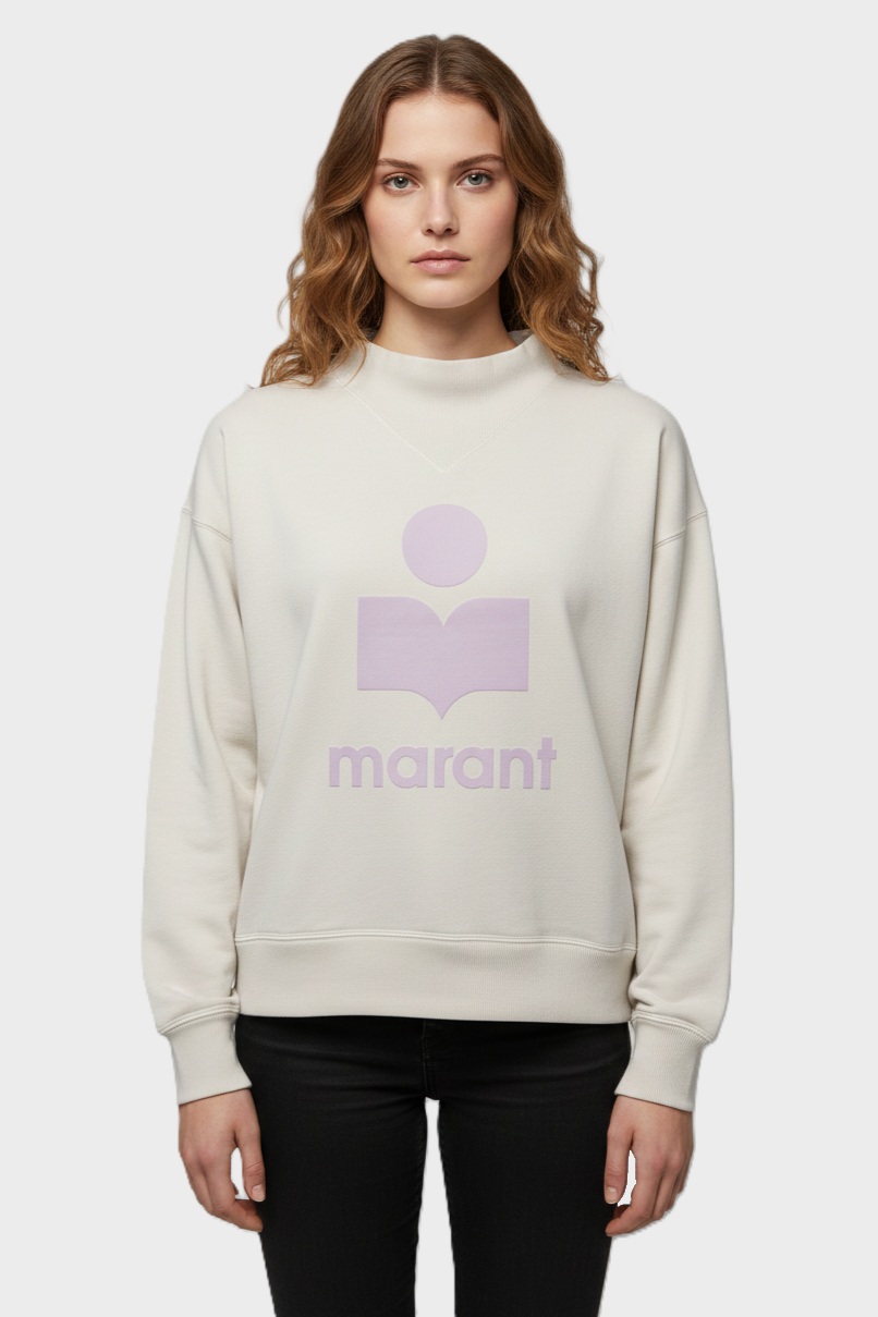 ISABEL MARANT ÉTOILE Moby Sweatshirt in Ecru/Pink