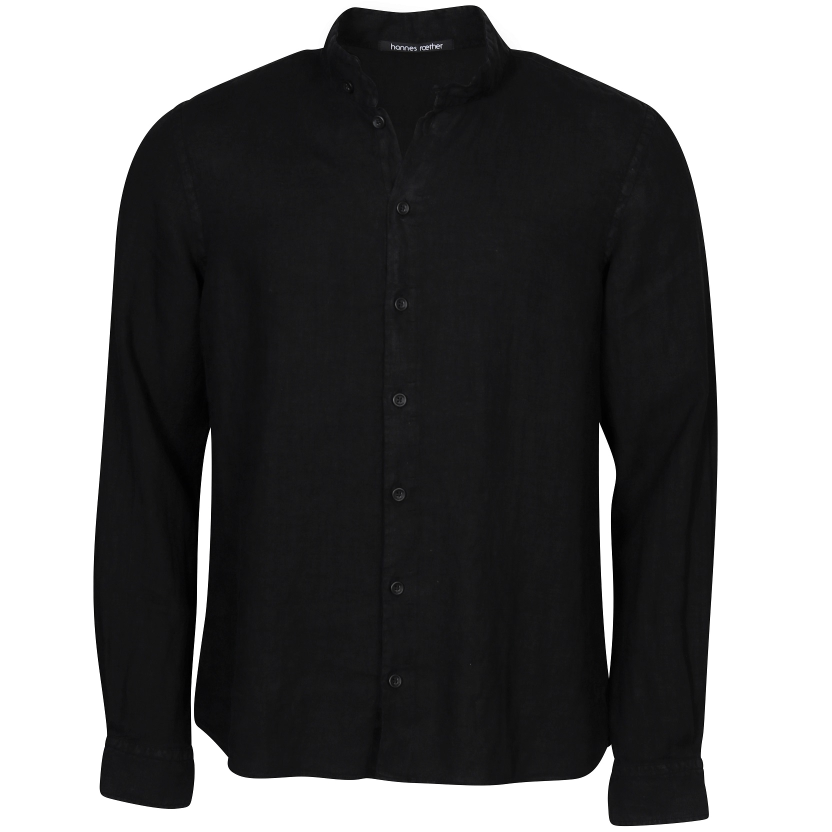 HANNES ROETHER Linen Shirt in Black