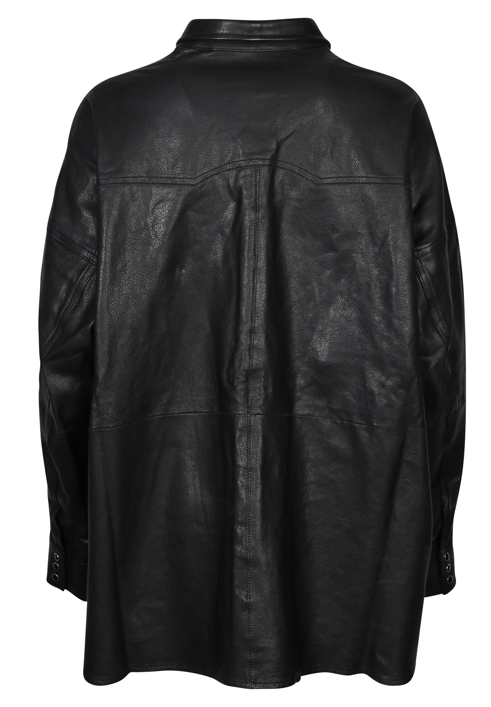 R13 Leather Overshirt Black With Fringes S