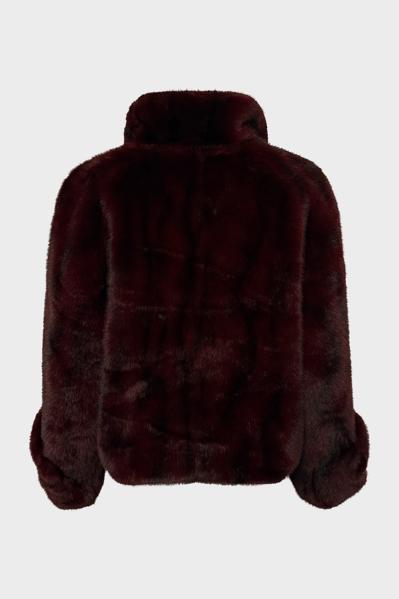 MEOTINE. Fake Fur Jacket in Burgundy M