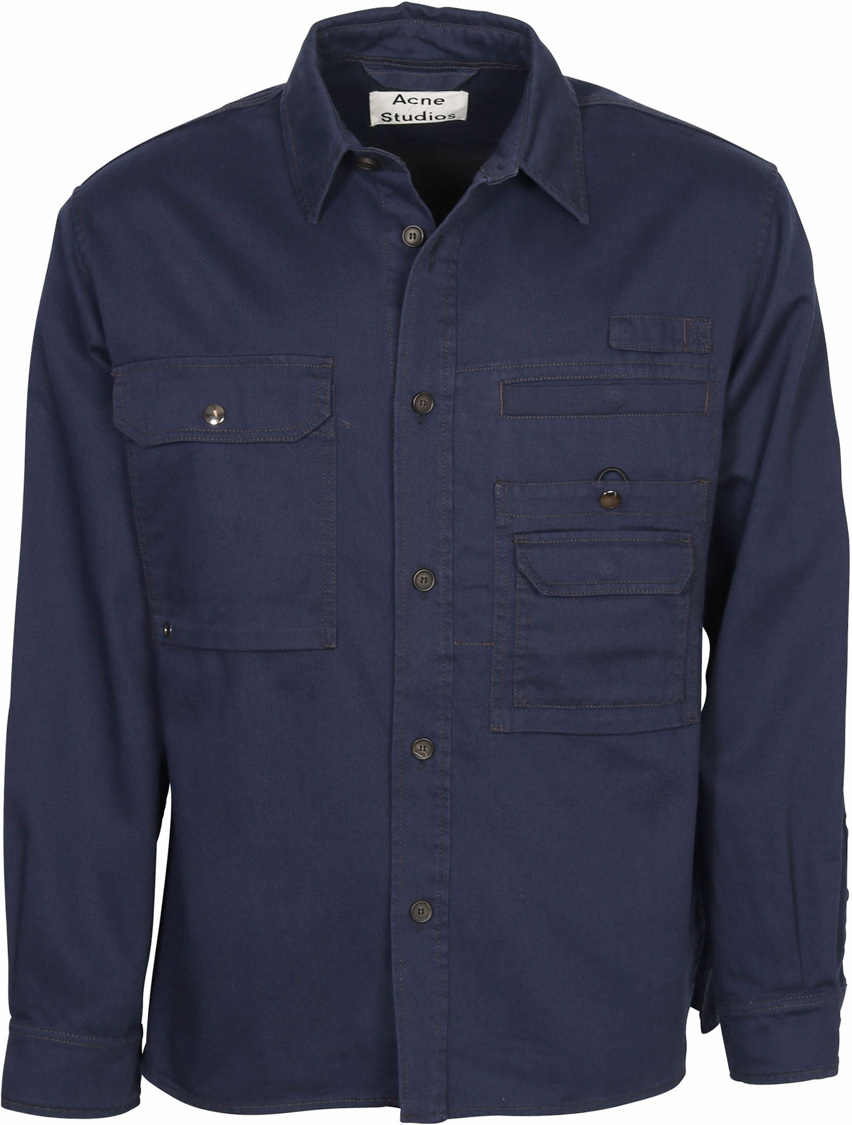 Acne Studios Cotton Twill Overshirt Orallo Navy