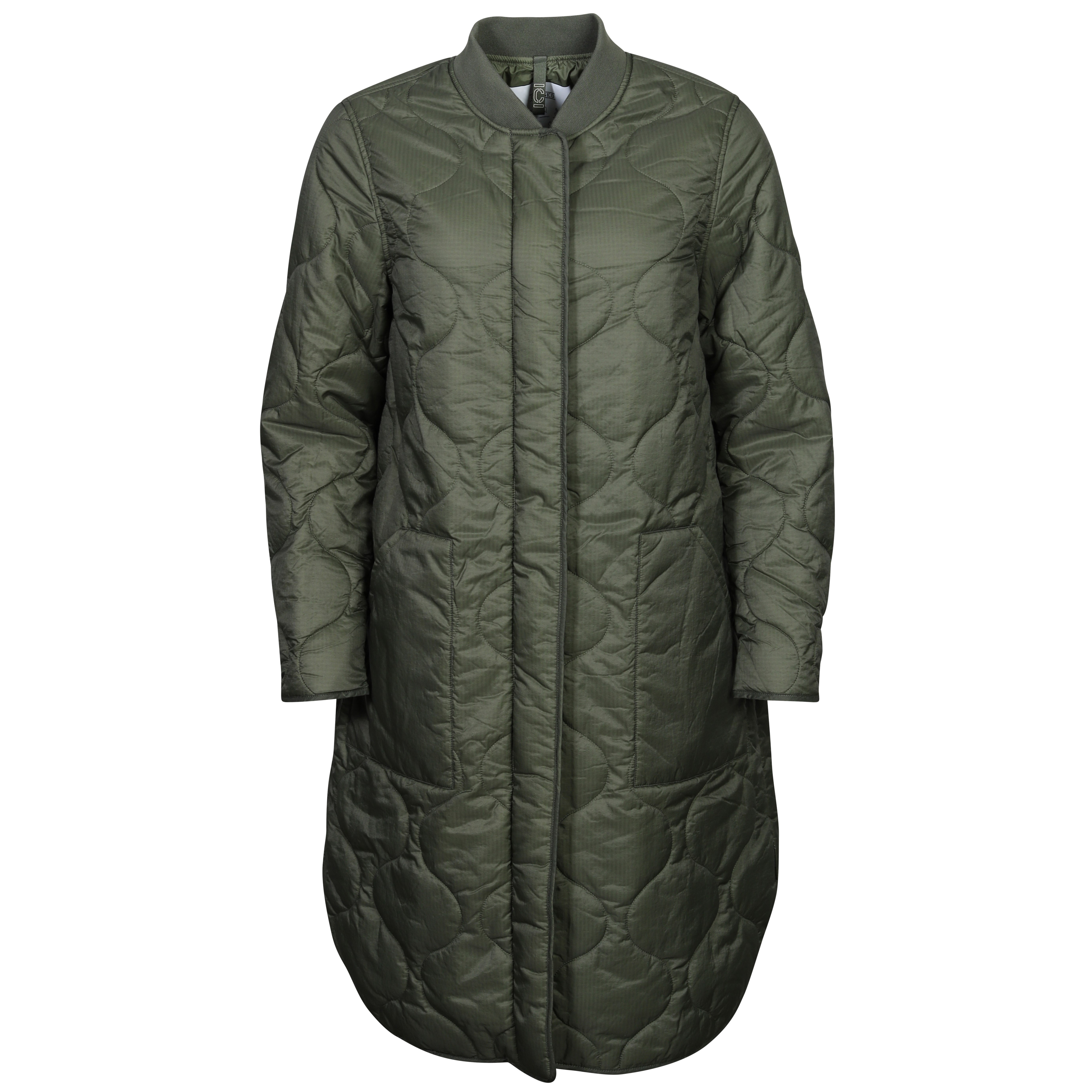 Closed Light Weight Nylon Coat in Army Green