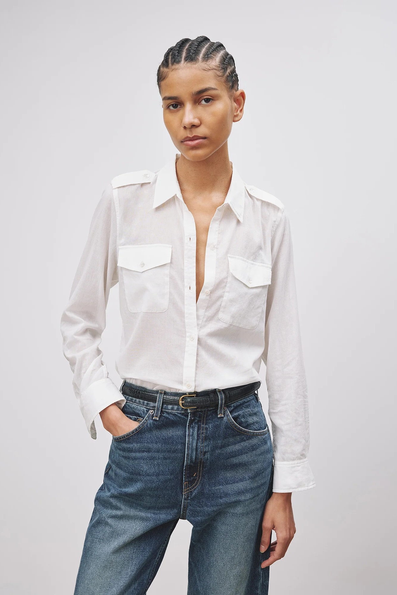 NILI LOTAN Jora Shirt in Ivory XL
