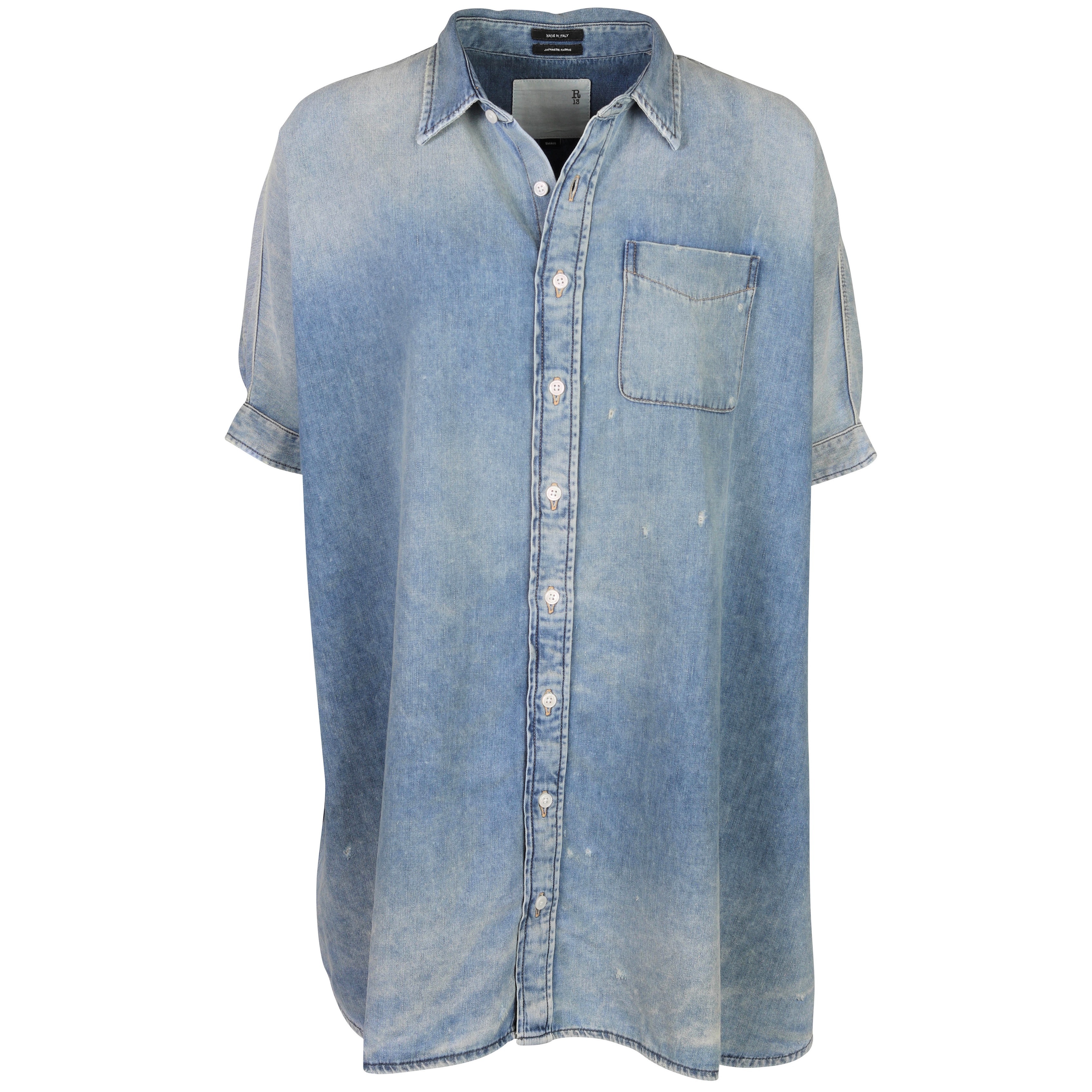 R13 Oversize Boxy Dress in Chester Blue