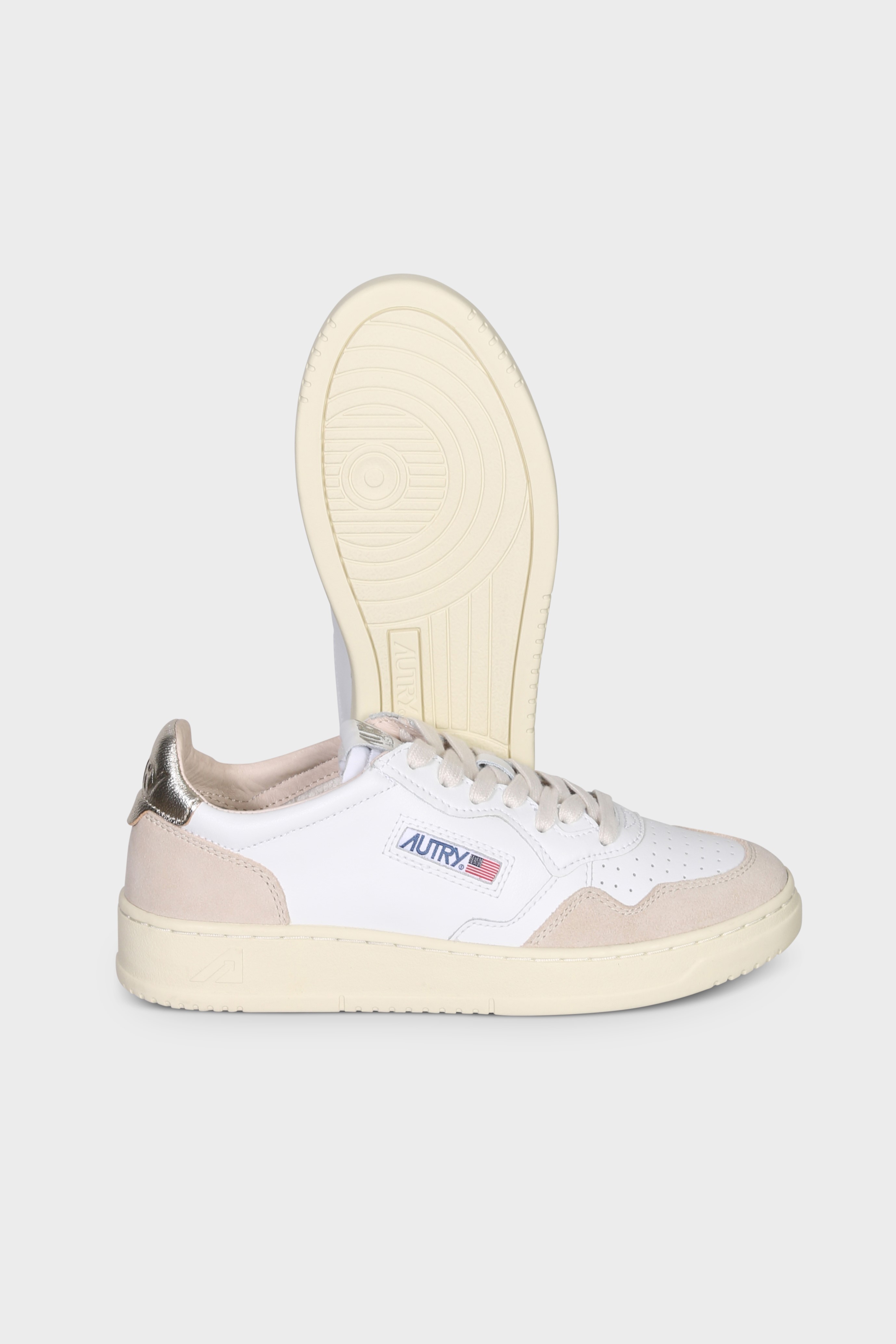 AUTRY ACTION SHOES Medalist Low Sneaker Suede White/Gold 41