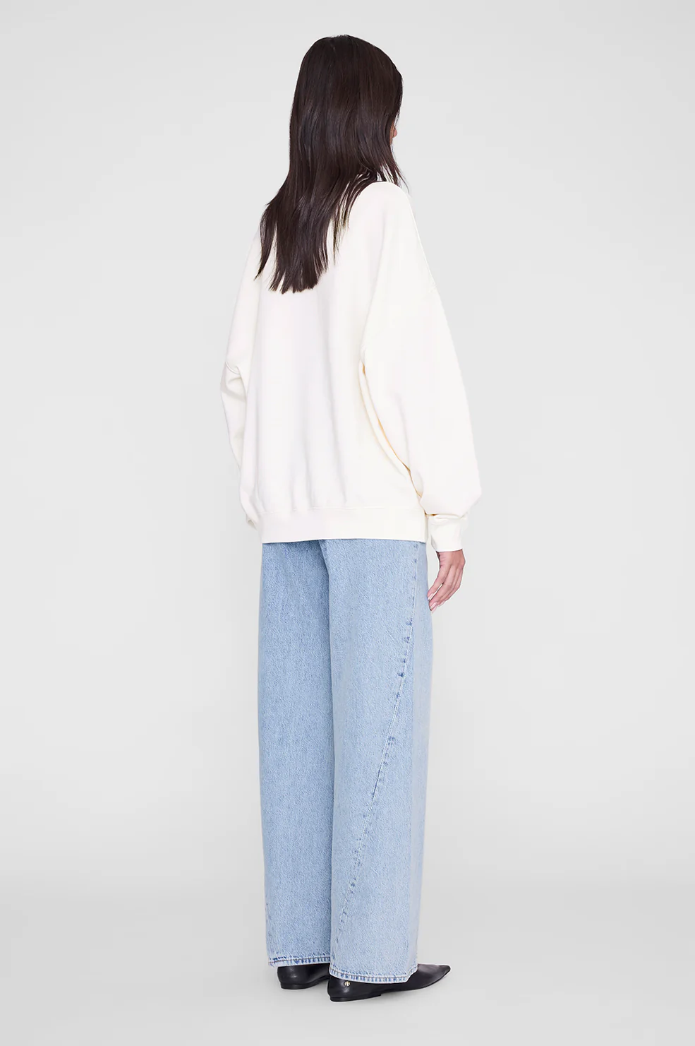 ANINE BING Miles Sweatshirt Collegiate in Cream  L