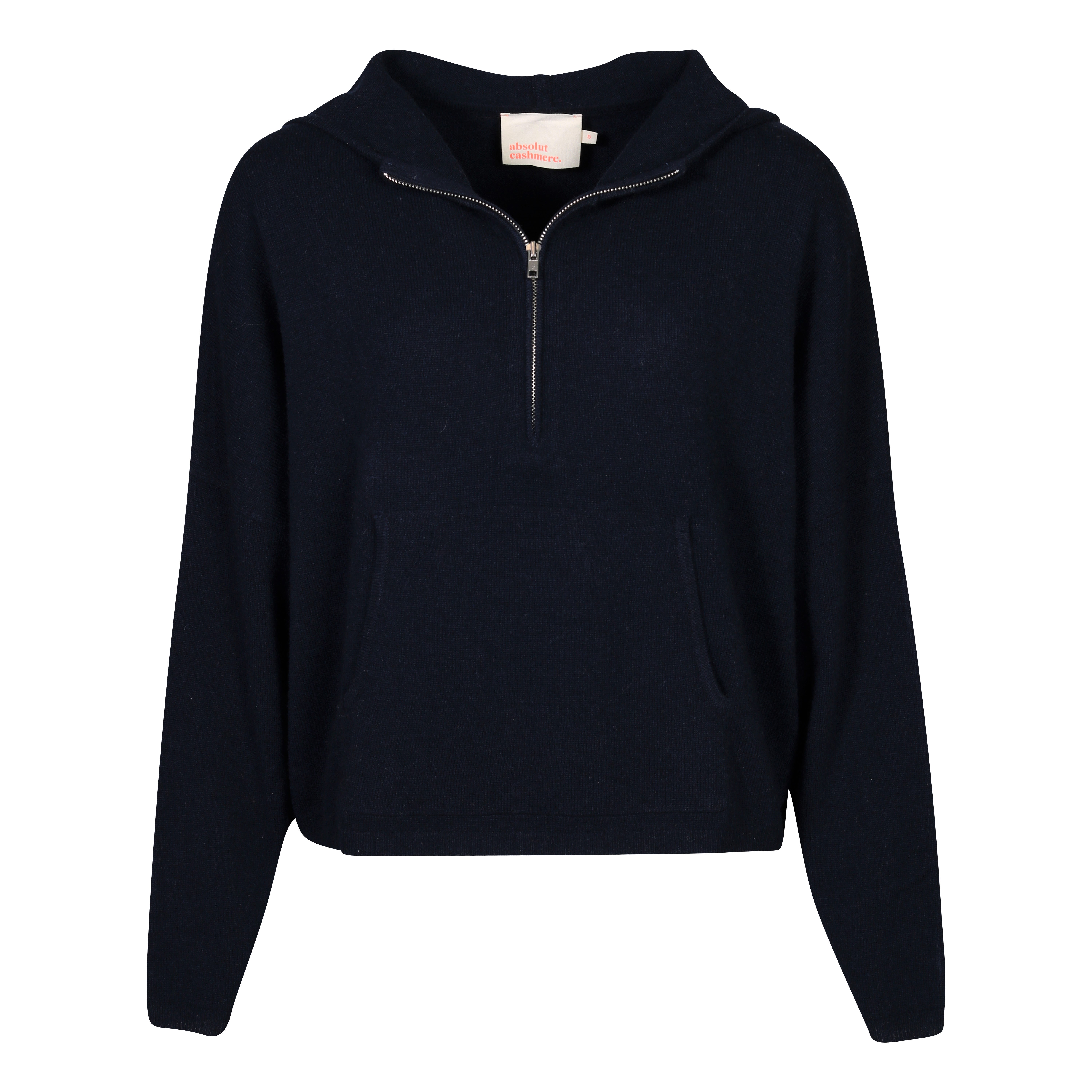 Absolut Cashmere Half Zip Hodded Sweater in Navy