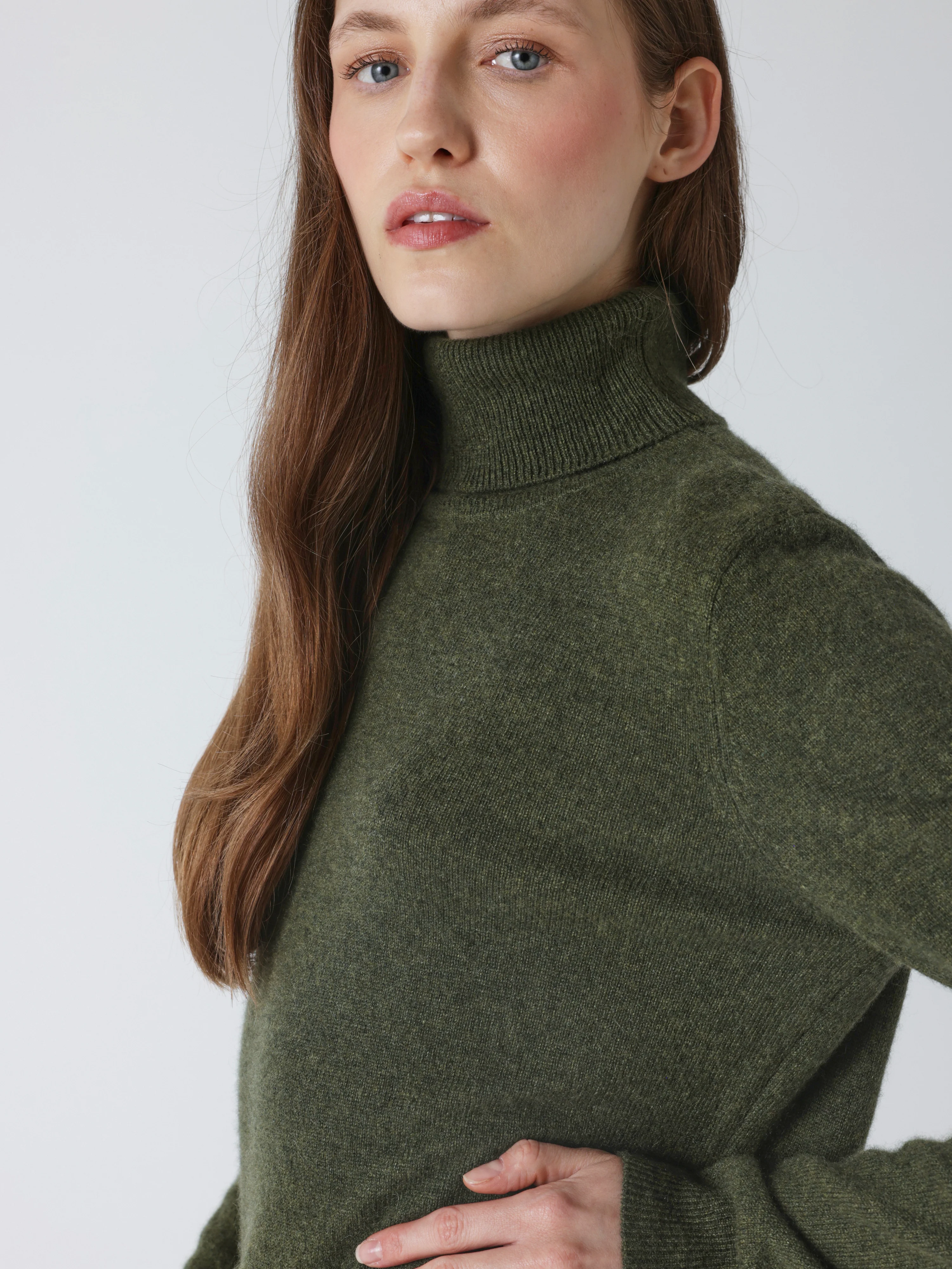 ABSOLUT CASHMERE Roll Neck Sweater in Forest