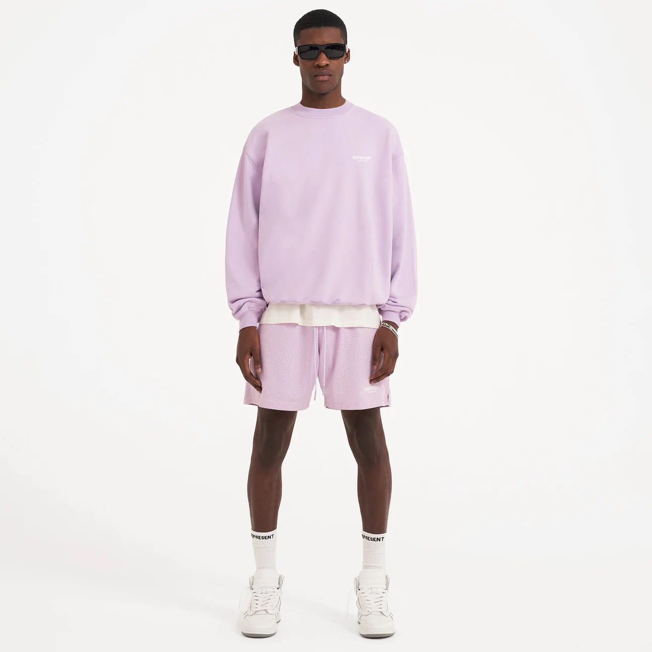 REPRESENT Owners Club Sweater in Pastel Lilac XL