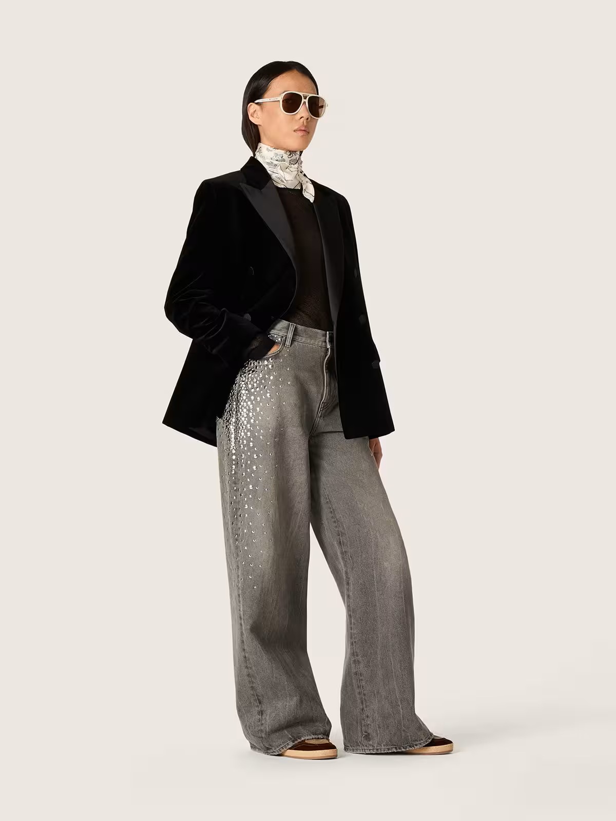 GOLDEN GOOSE Melody Boyfriend Pant Studs Degradé