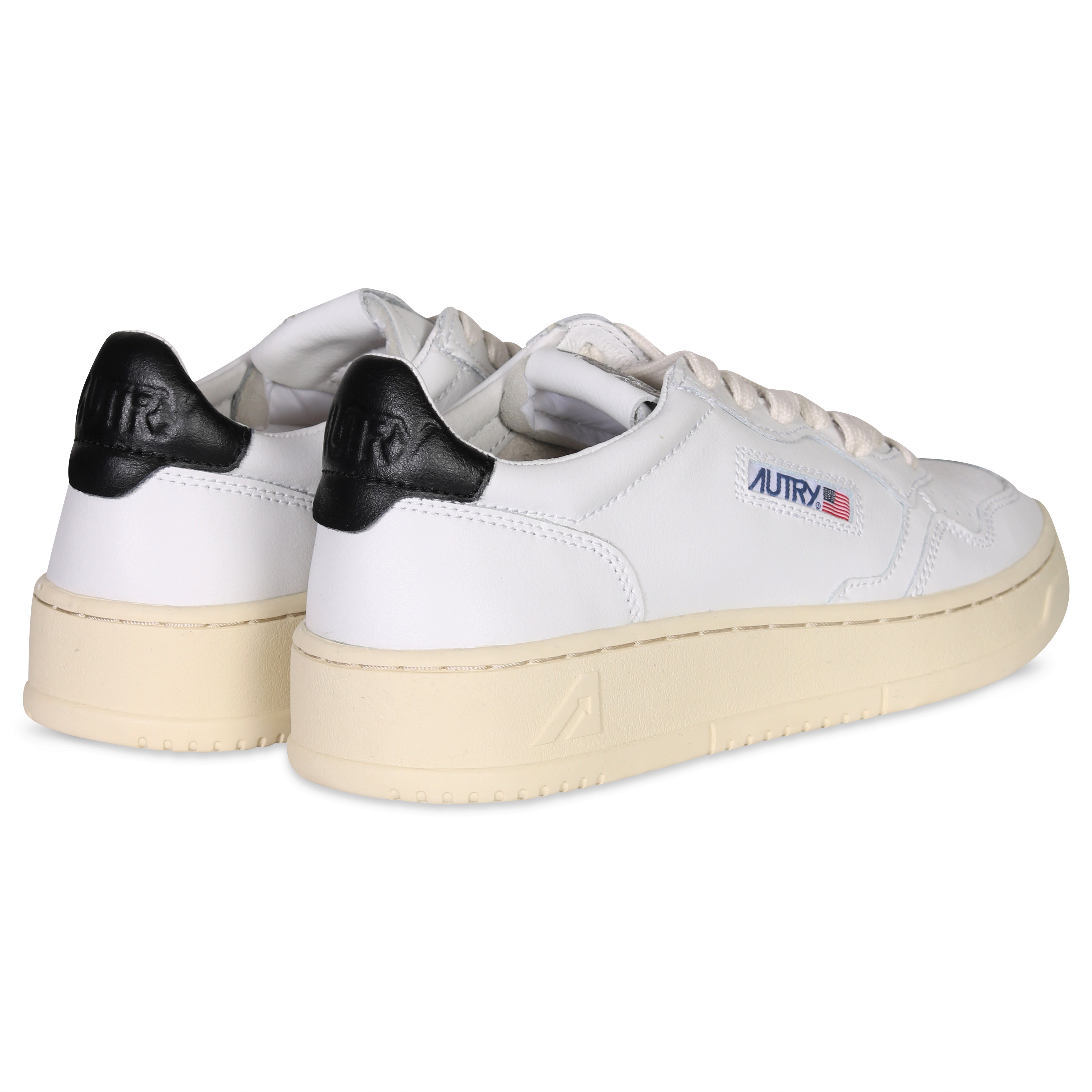 Autry Action Shoes Vintage Leather Sneaker White/Black