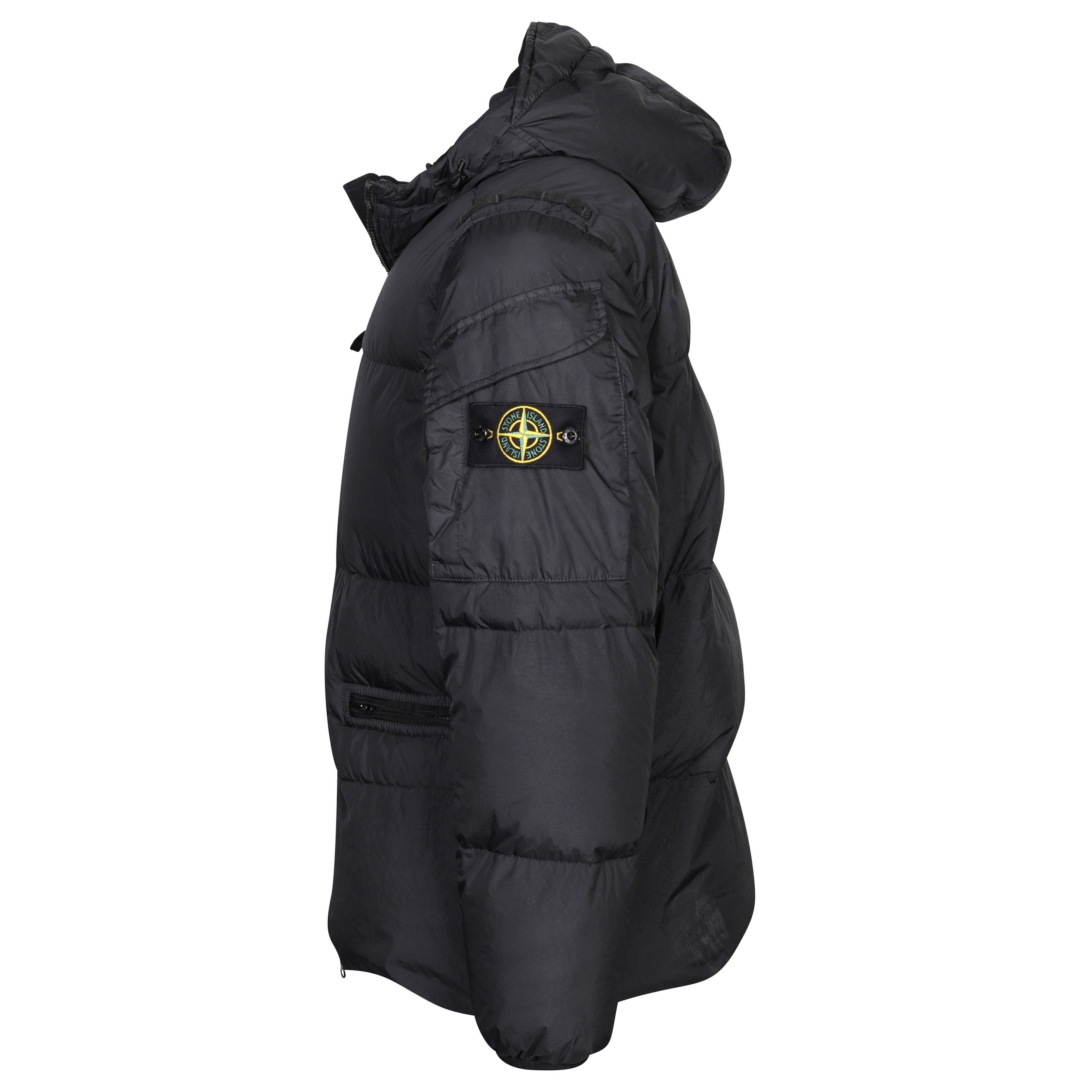 Stone Island Garment Dyed Crincle Reps Ny Down Jacket in Black 3XL