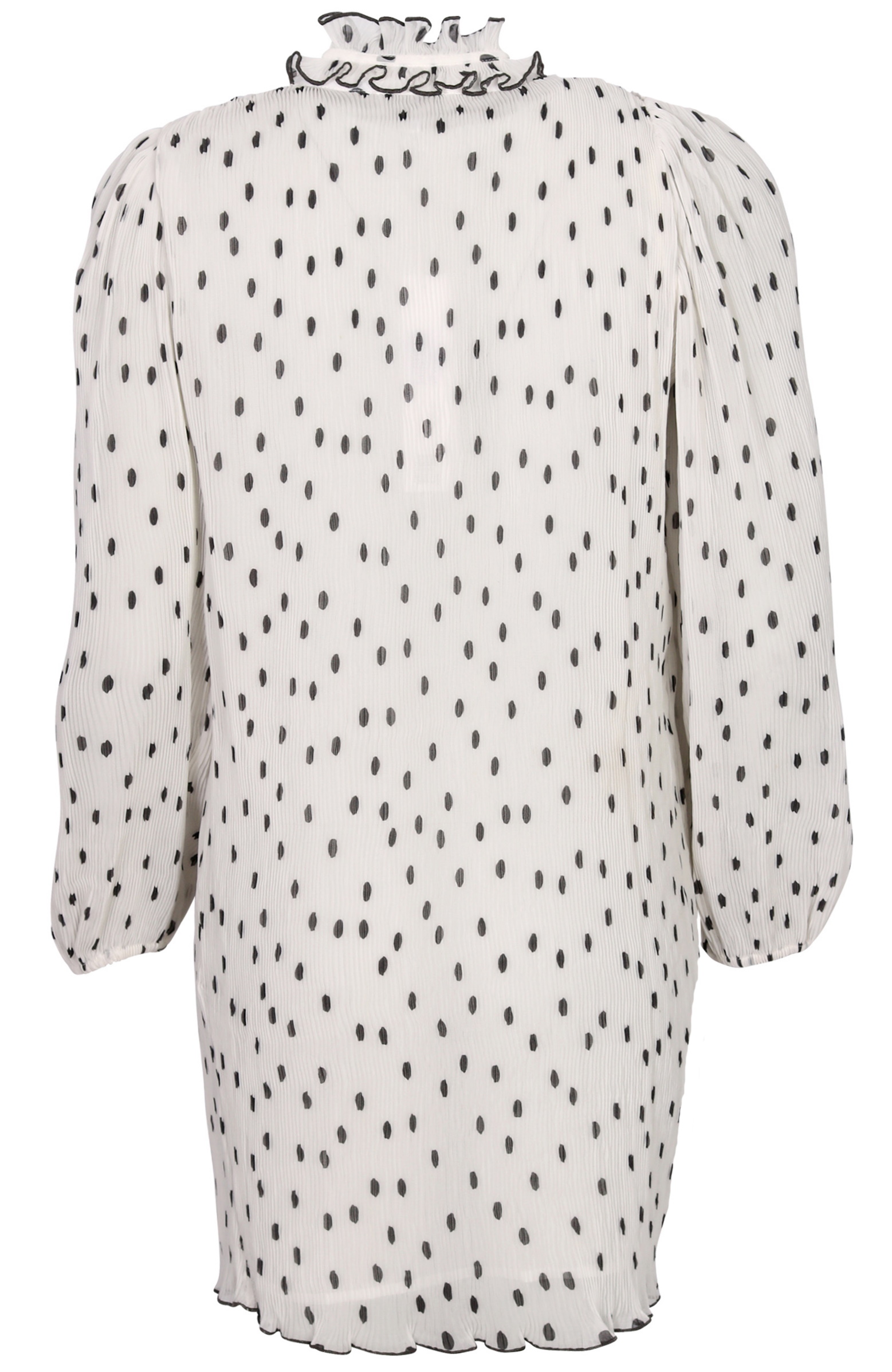 Ganni Pleated Recycled Polyester Dress White Printed M