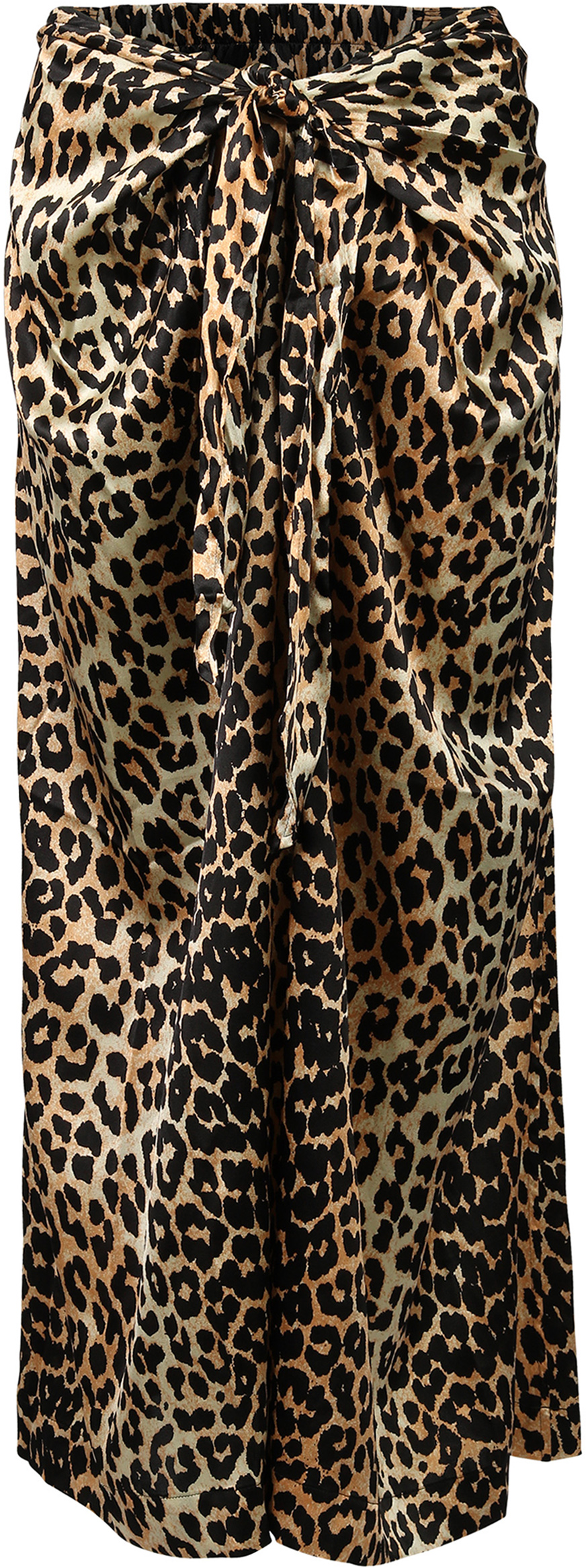 Ganni Silk Stretch Skirt Leopard Print