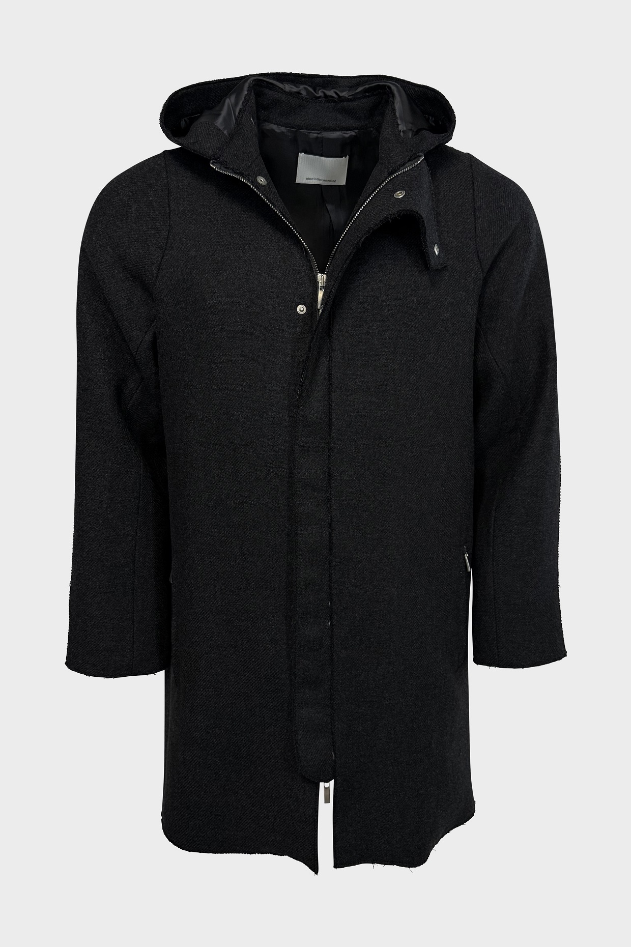NINE:INTHE:MORNING Wool Zip Coat in Dark Grey