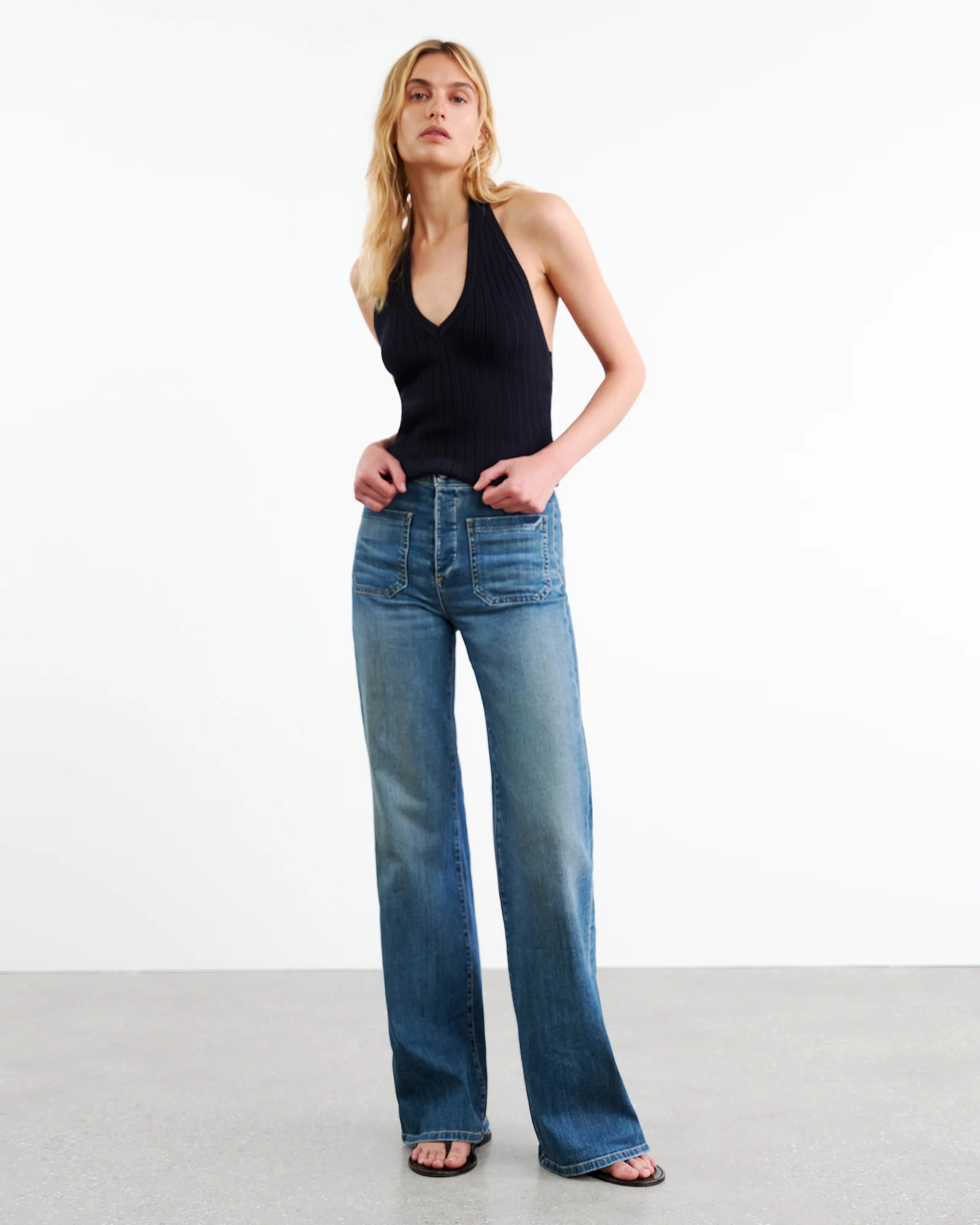 NILI LOTAN Flare Leg Jeans in Classic Wash