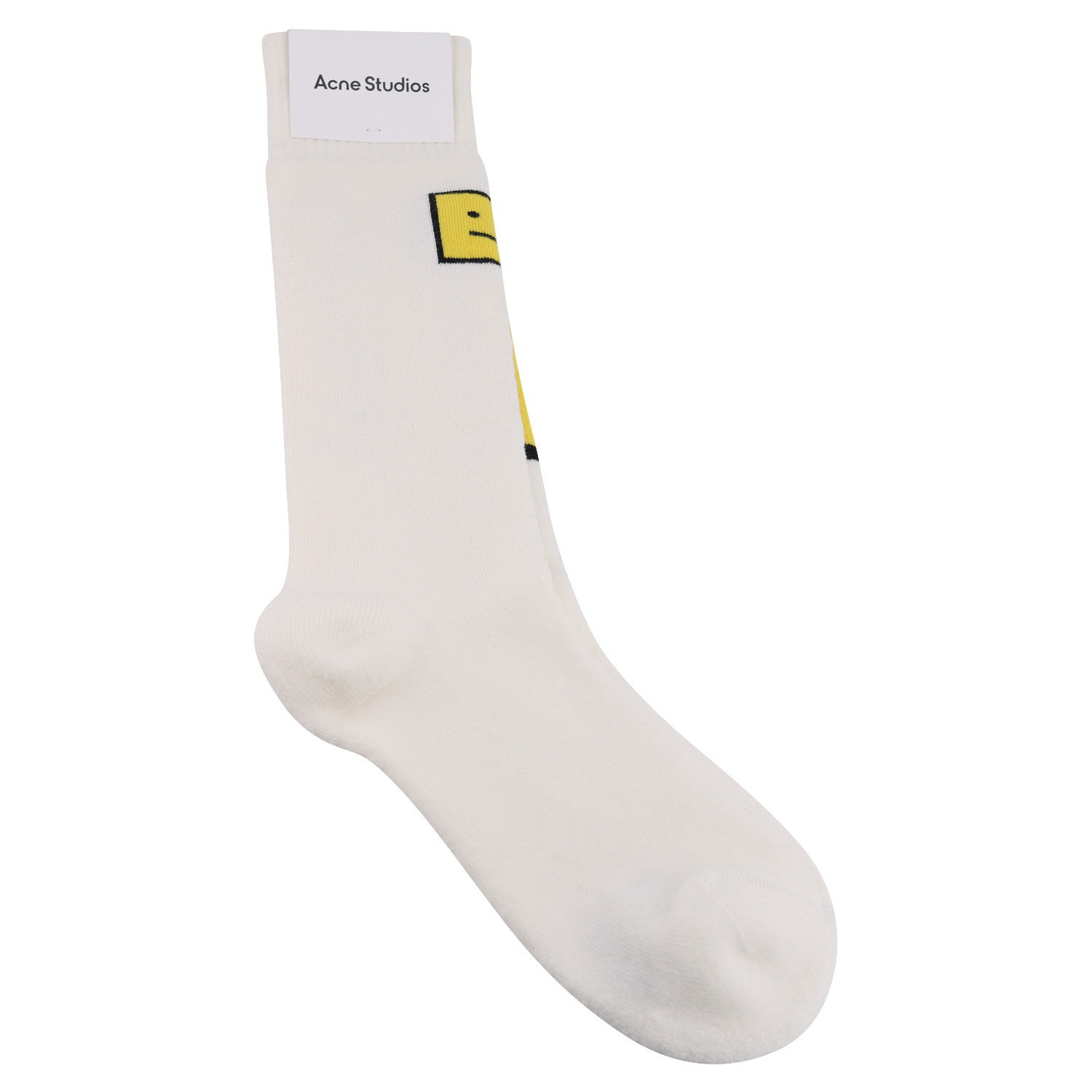 Unisex Acne Studios Socks in White/Yellow