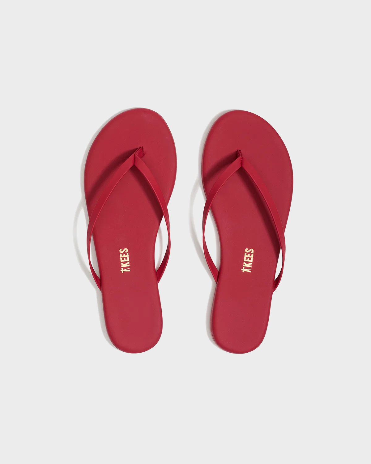 TKEES Lily Leather Flip Flop in Red