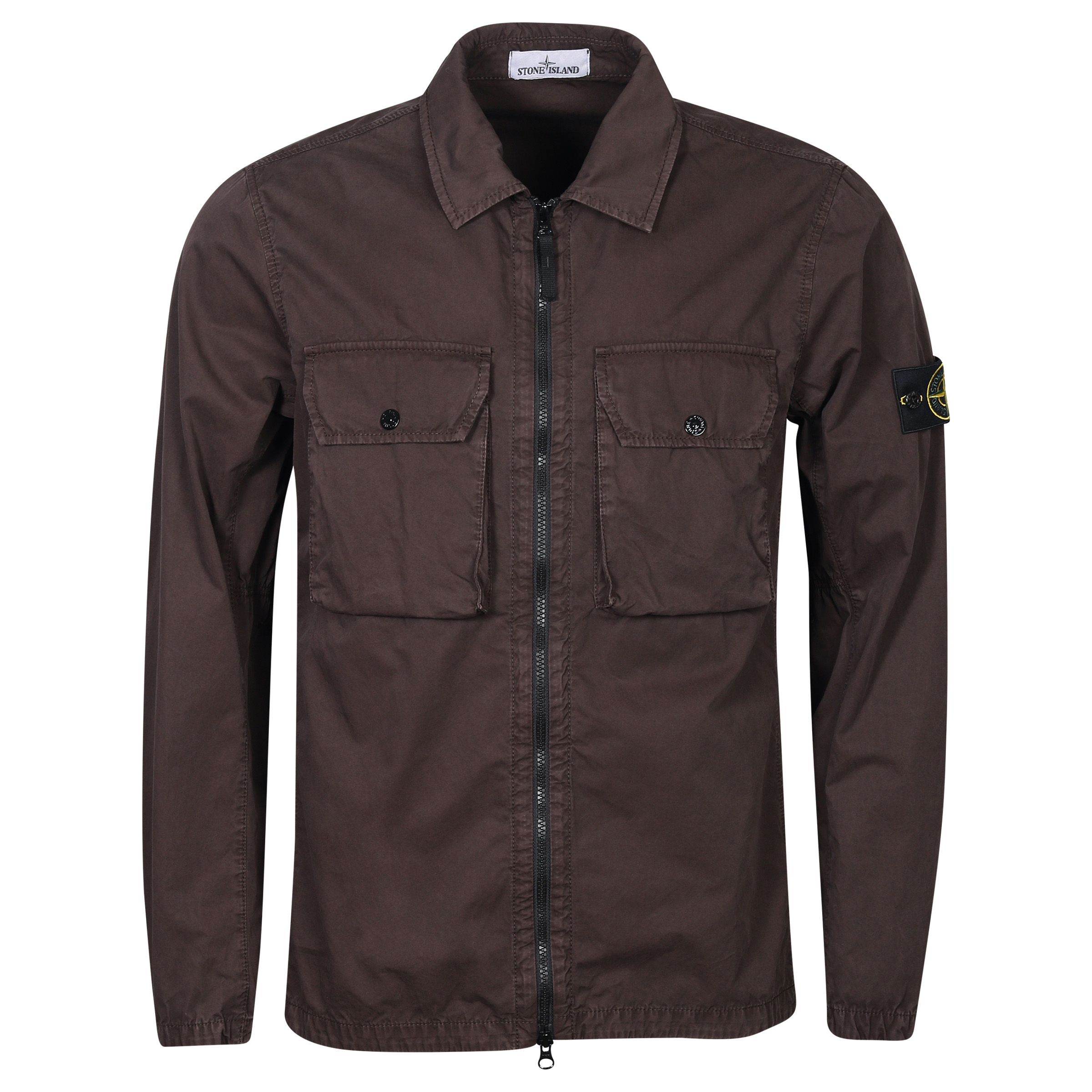 Stone Island Cotton Overshirt Washed Brown