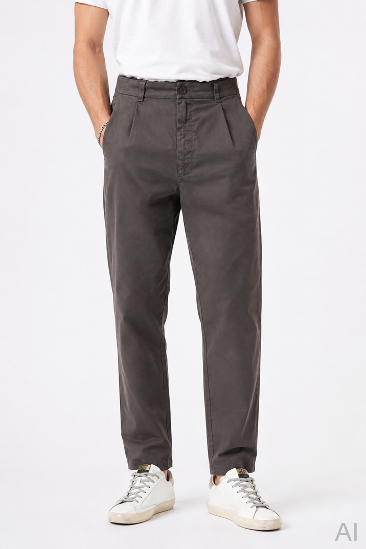 TRANSIT UOMO Cotton Stretch Pant in Brown
