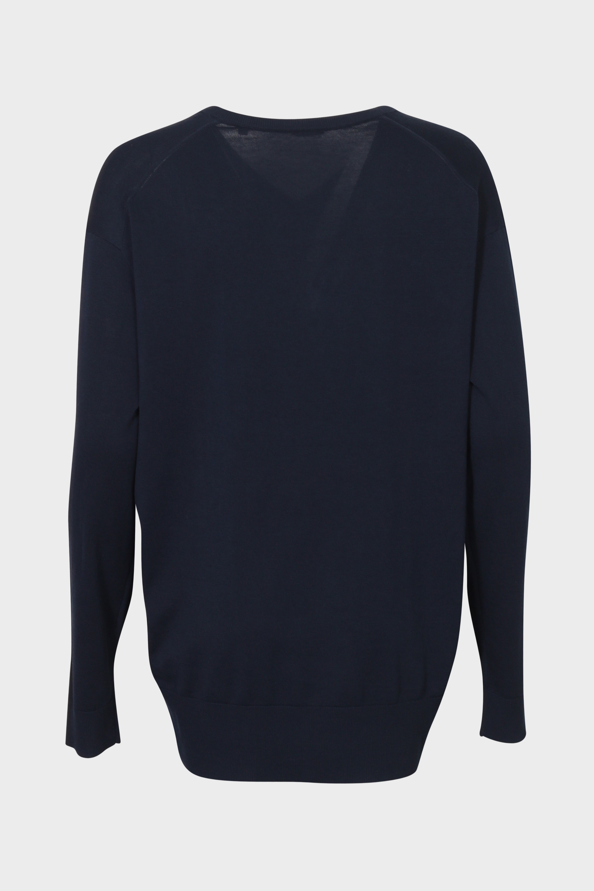 ASPESI V-Neck Cotton Sweater in Navy IT40 / DE34