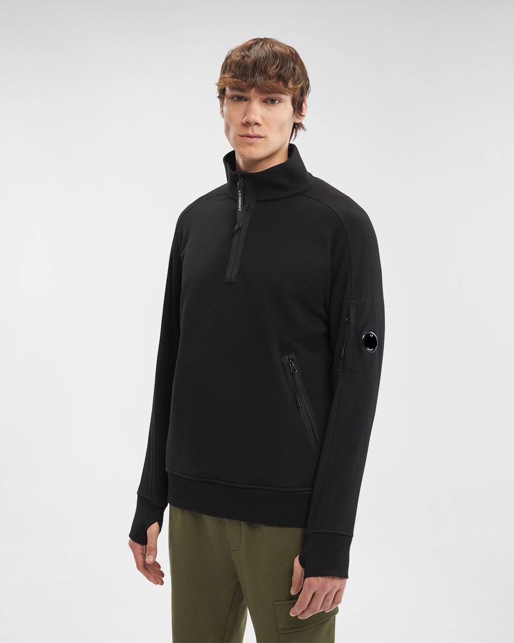 C.P. COMPANY Zip Sweatshirt in Black