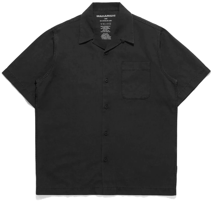 MAHARISHI 4325 Camp Collar Shirt in Black M